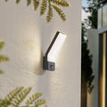 LED utevegglampe Korvik med bevegelsessensor antrasitt IP54 forfra