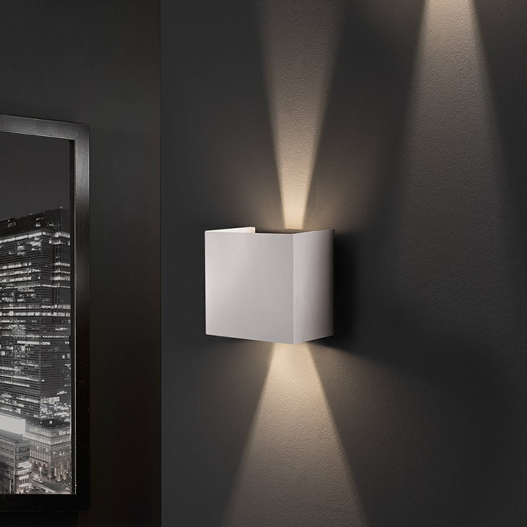 LED utevegglampe kubisk hvit 10W IP44 - FISCHER & HONSEL bakside