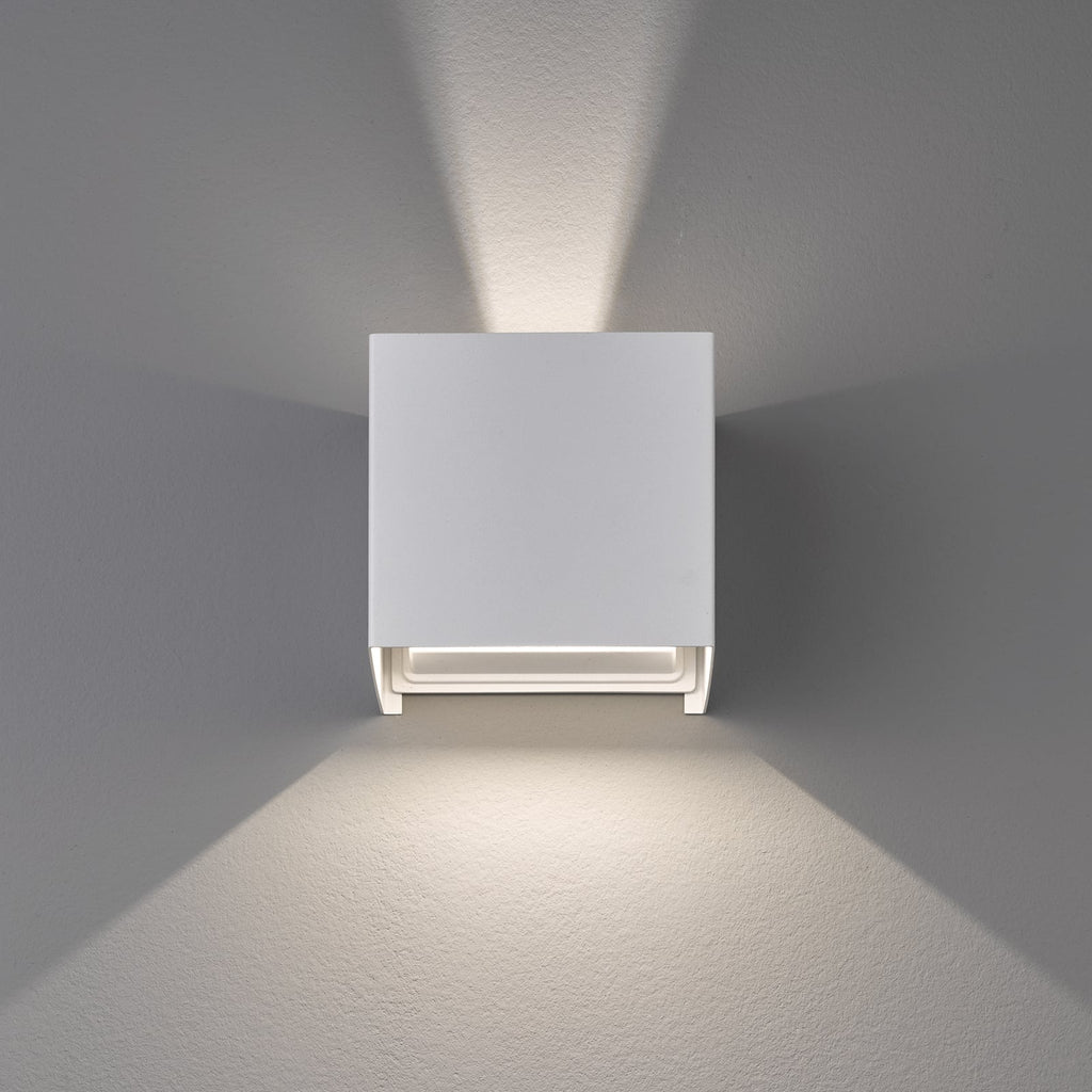 LED utevegglampe kubisk hvit 10W IP44 - FISCHER & HONSEL justering av lysvinkel
