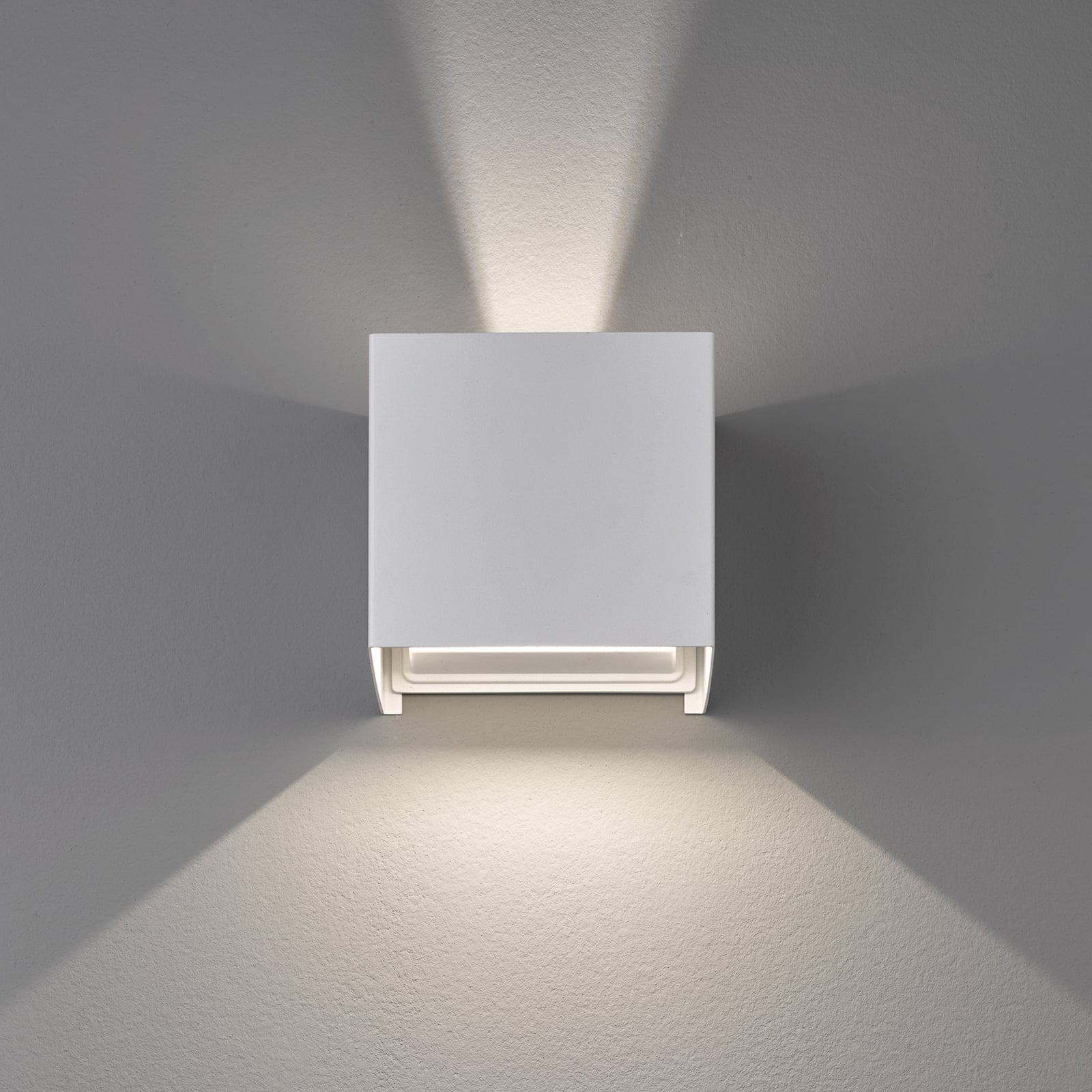 LED utevegglampe kubisk hvit 10W IP44 - FISCHER & HONSEL justering av lysvinkel