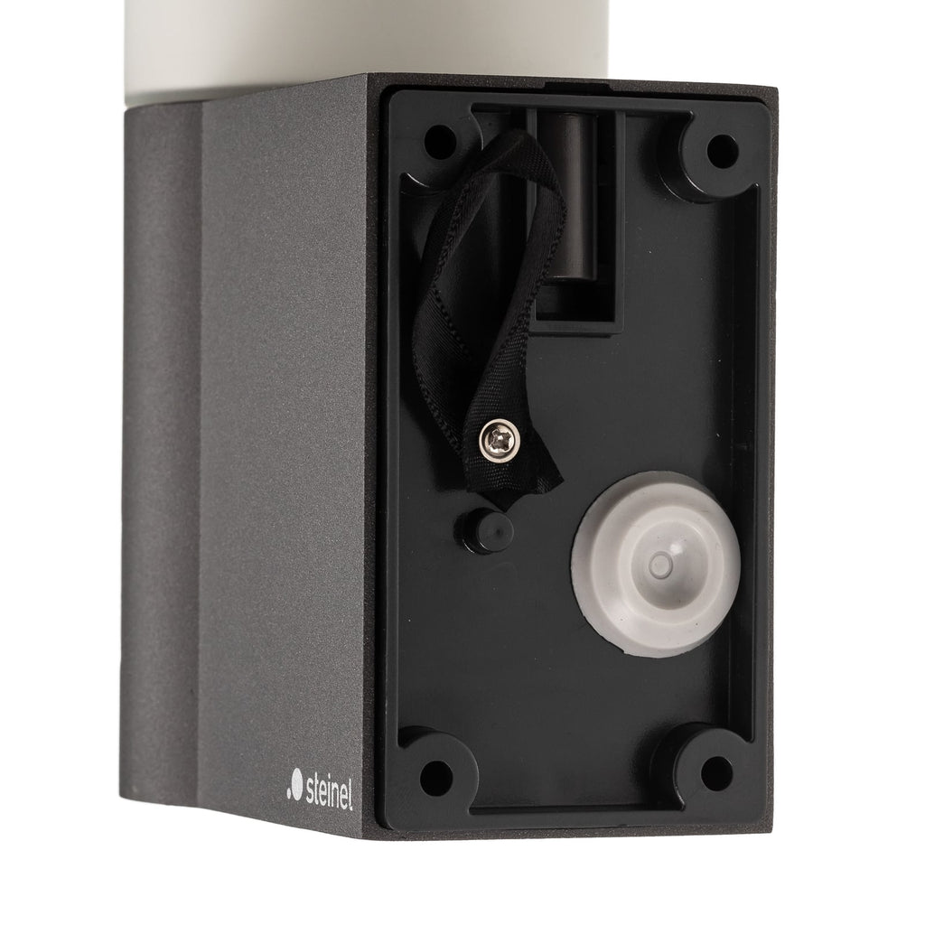 LED utevegglampe L 605 S med bevegelsessensor antrasitt IP44 detalj glass