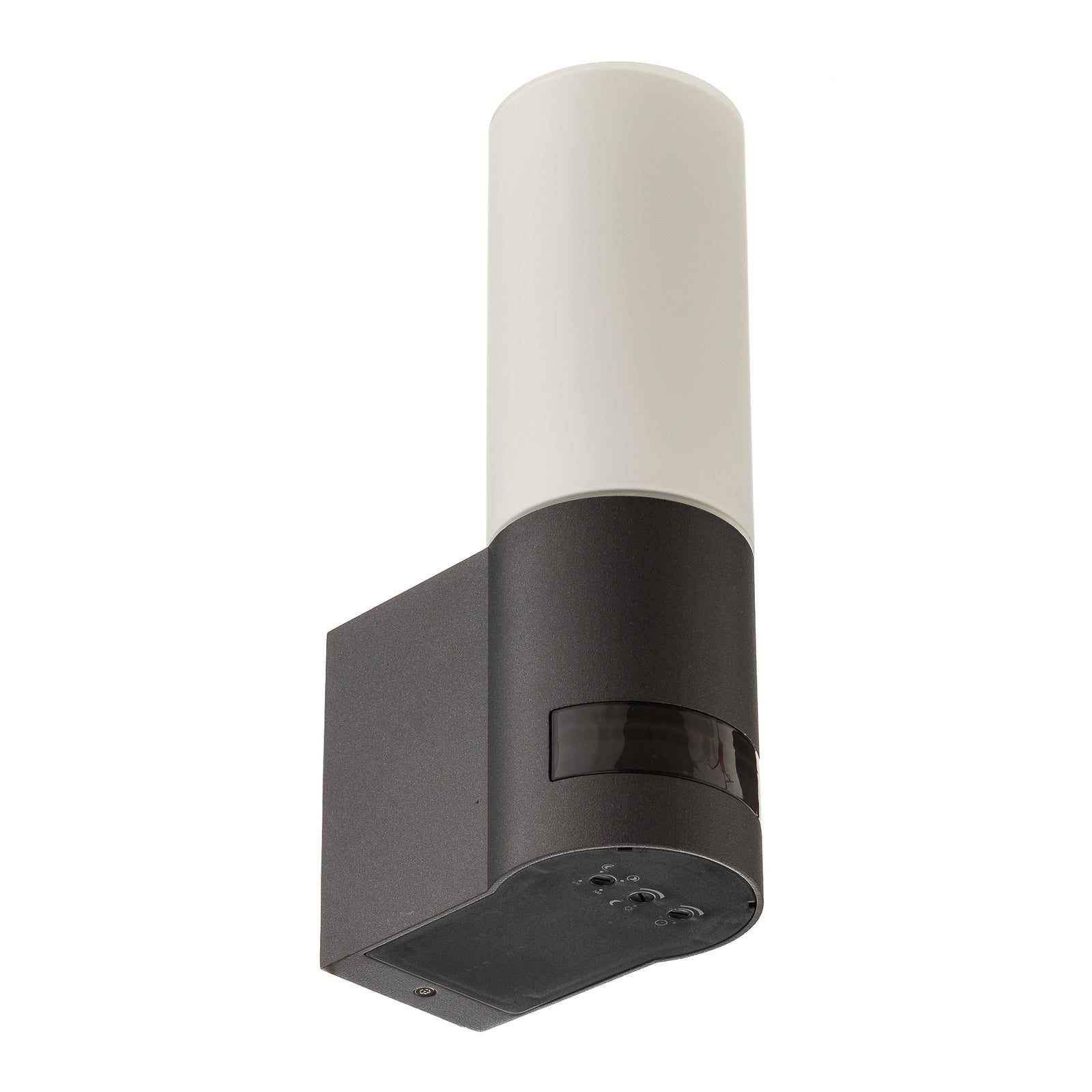 LED utevegglampe L 605 S med bevegelsessensor antrasitt IP44 montert på vegg