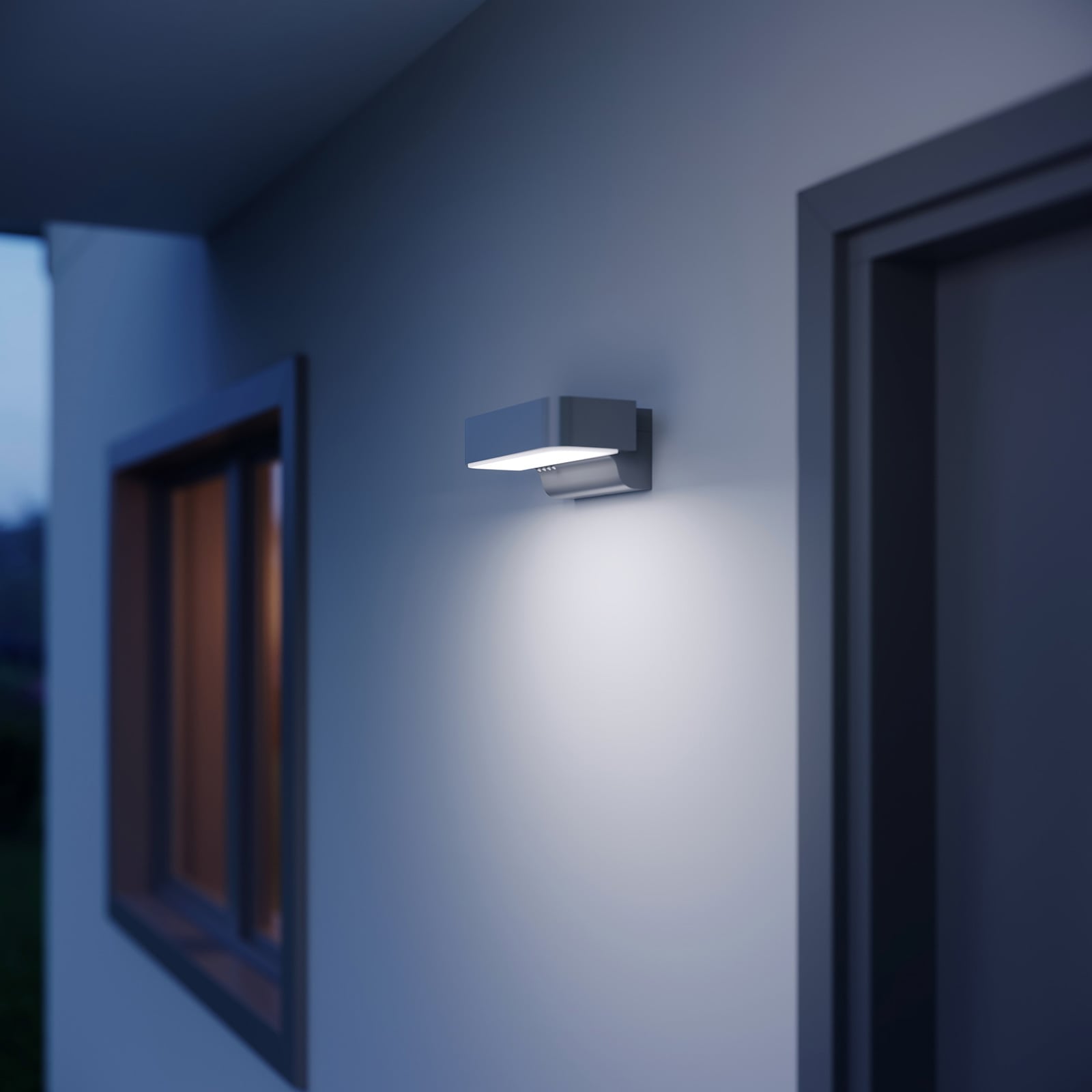 LED utevegglampe L 800 C nedlys antrasitt detalj