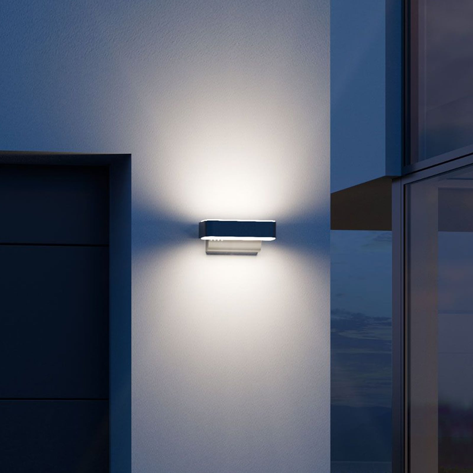 LED utevegglampe L 810 SC med bevegelsessensor antrasitt bakside