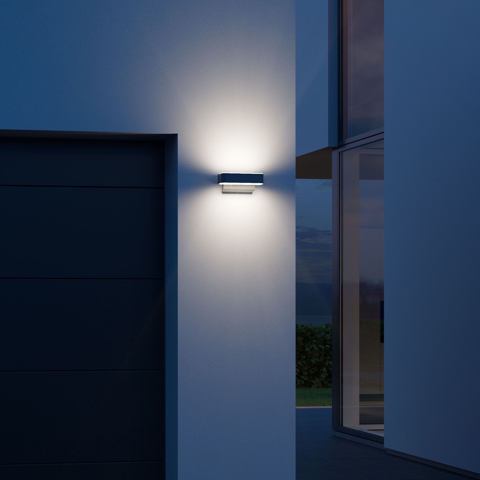 LED utevegglampe L 810 SC med bevegelsessensor antrasitt detalj