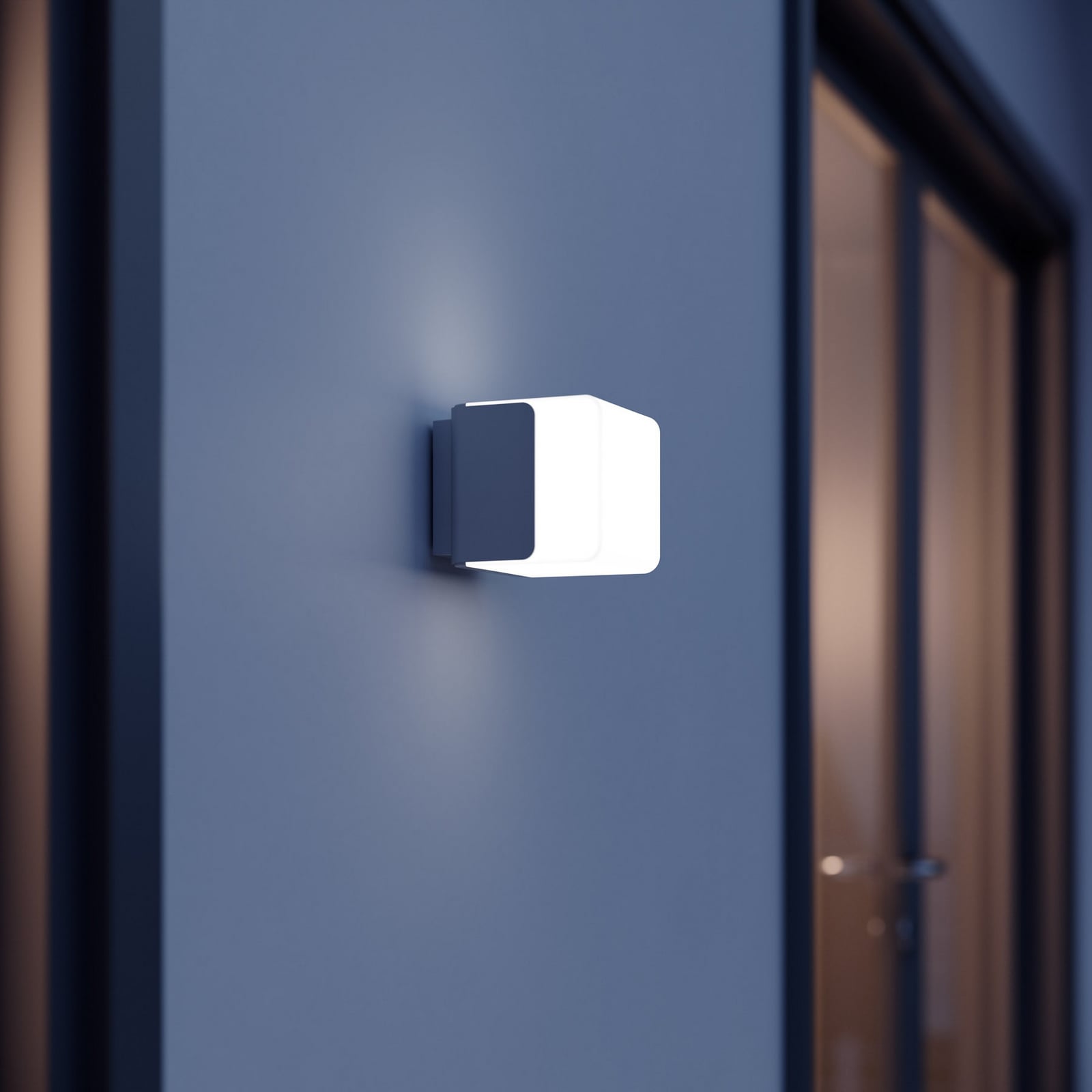 LED utevegglampe L 835 SC med bevegelsessensor sølv IP44 med monteringsutstyr