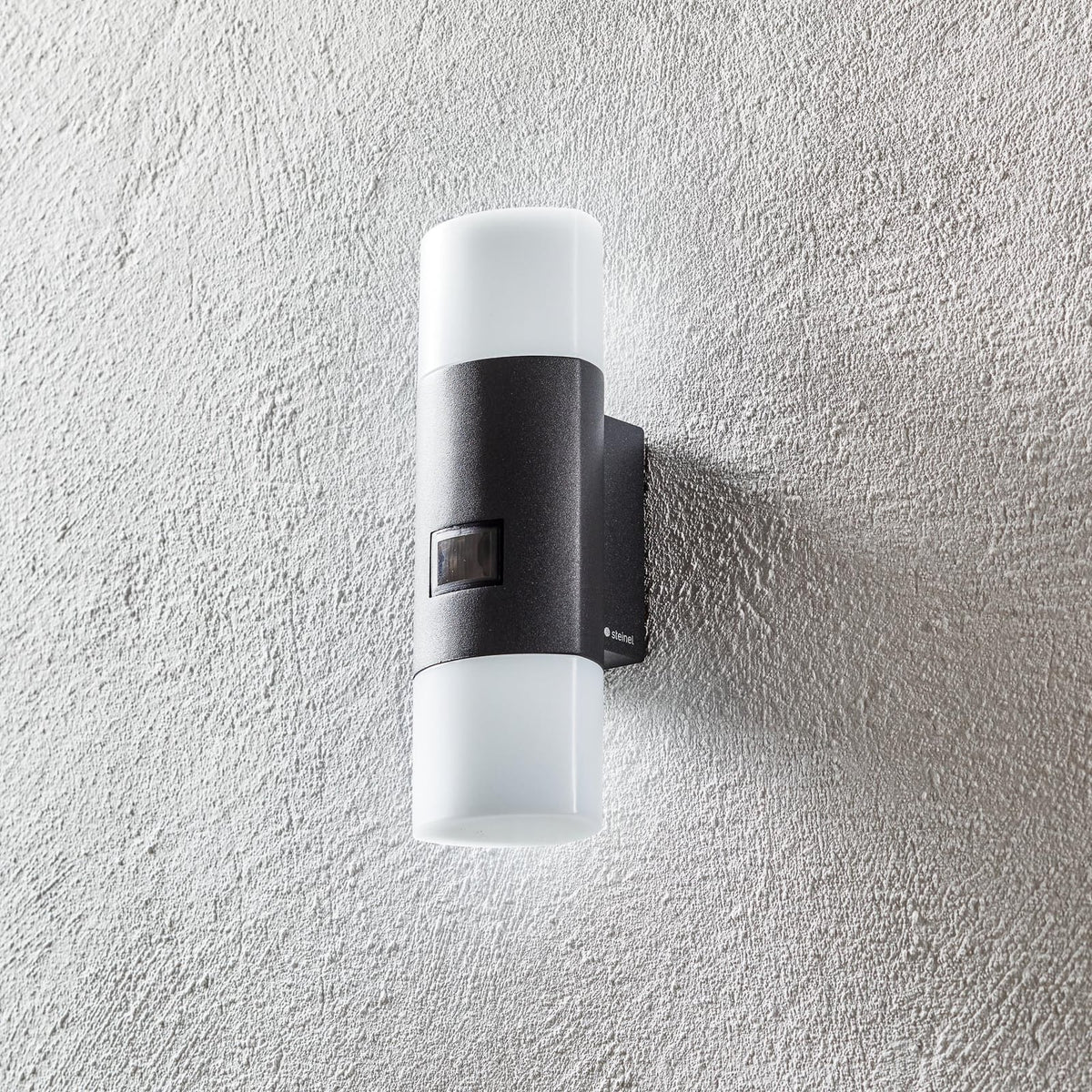 LED utevegglampe L 910 S med bevegelsessensor antrasitt IP44 bakside