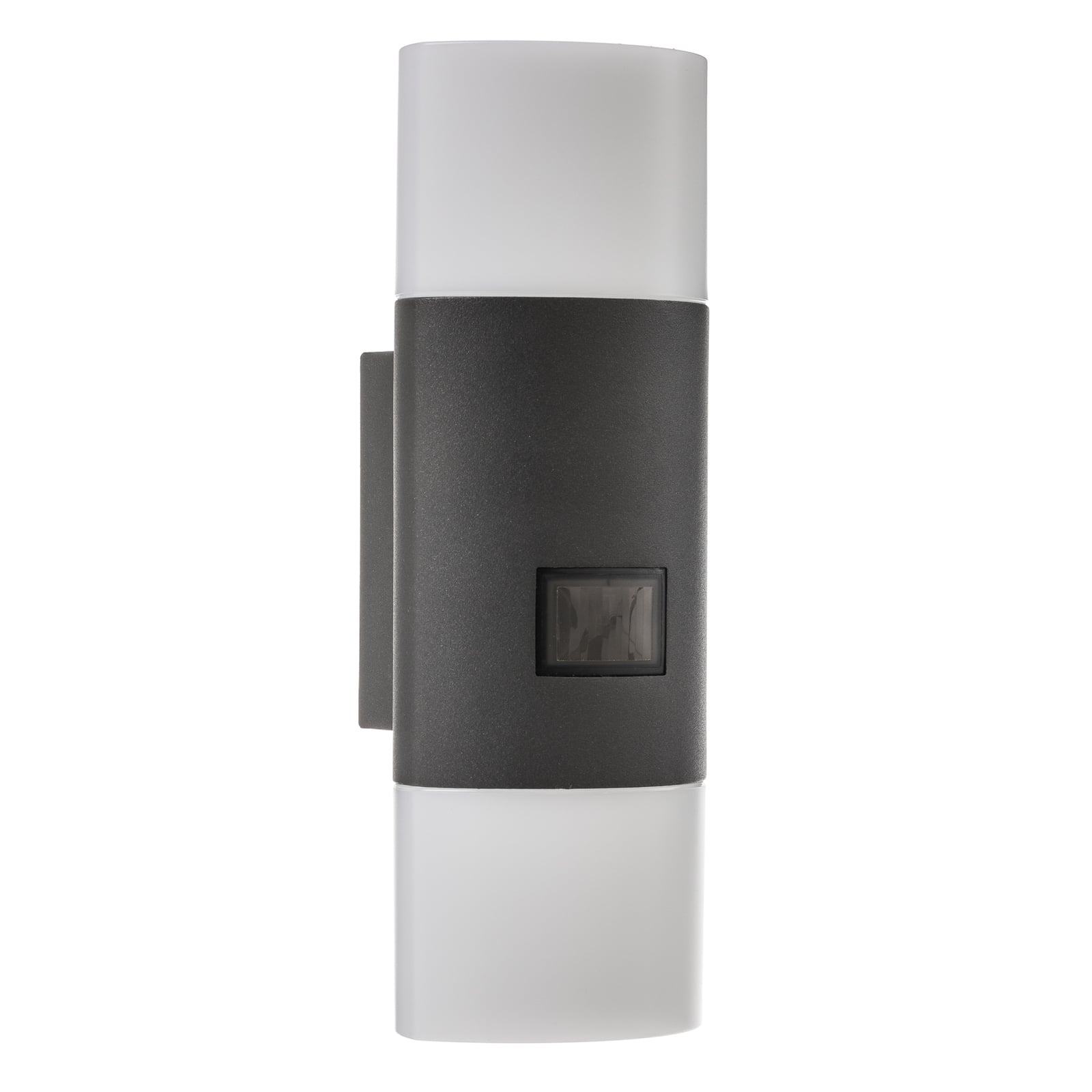 LED utevegglampe L 910 S med bevegelsessensor antrasitt IP44 montert på vegg