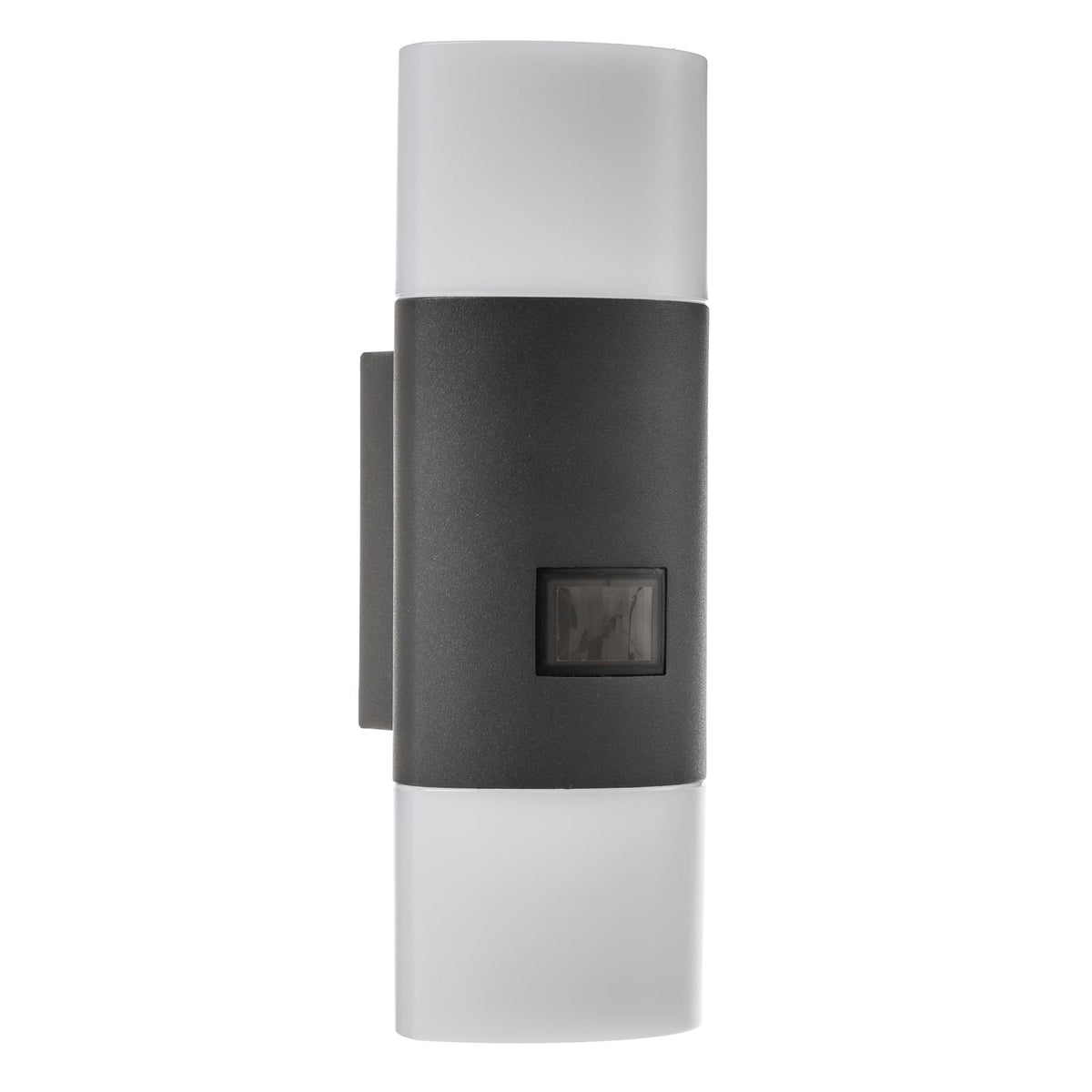 LED utevegglampe L 910 S med bevegelsessensor antrasitt IP44 montert på vegg