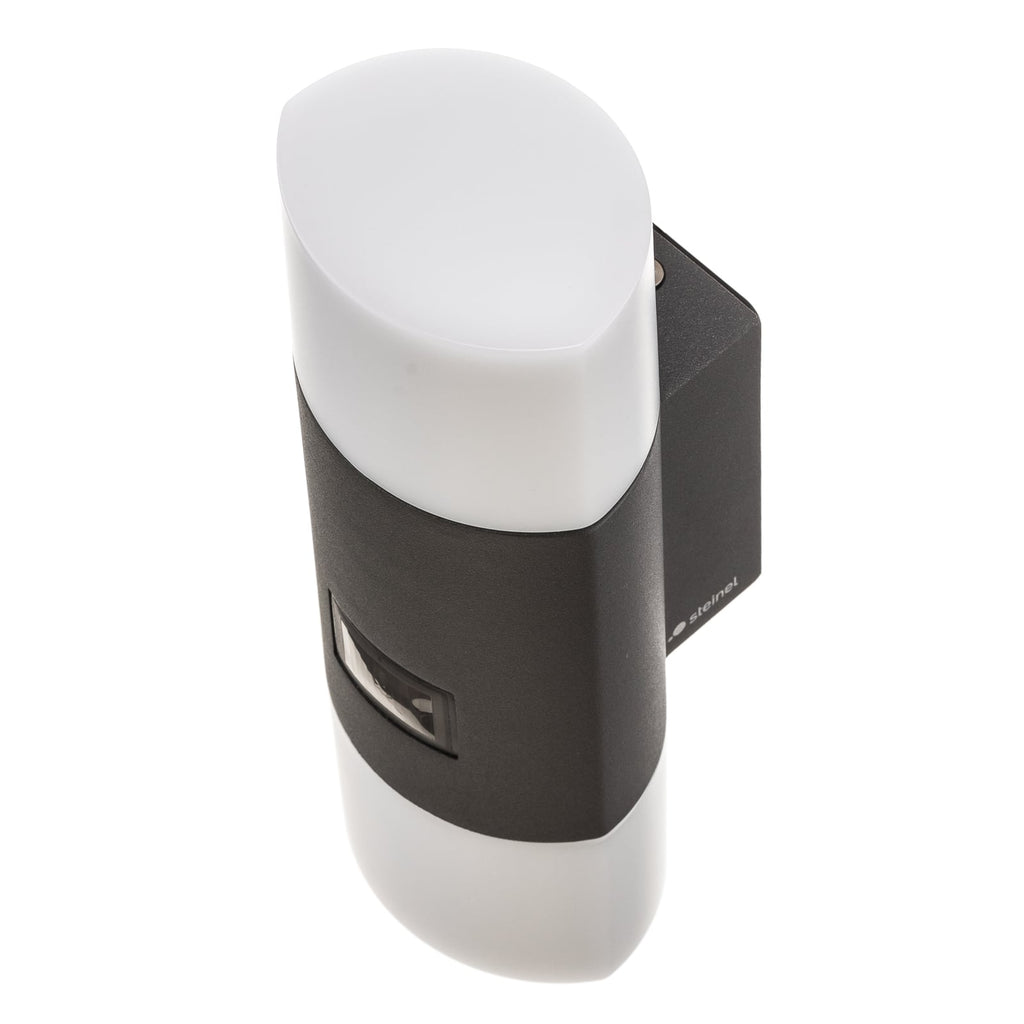 LED utevegglampe L 910 S med bevegelsessensor antrasitt IP44 lyser opp fasade