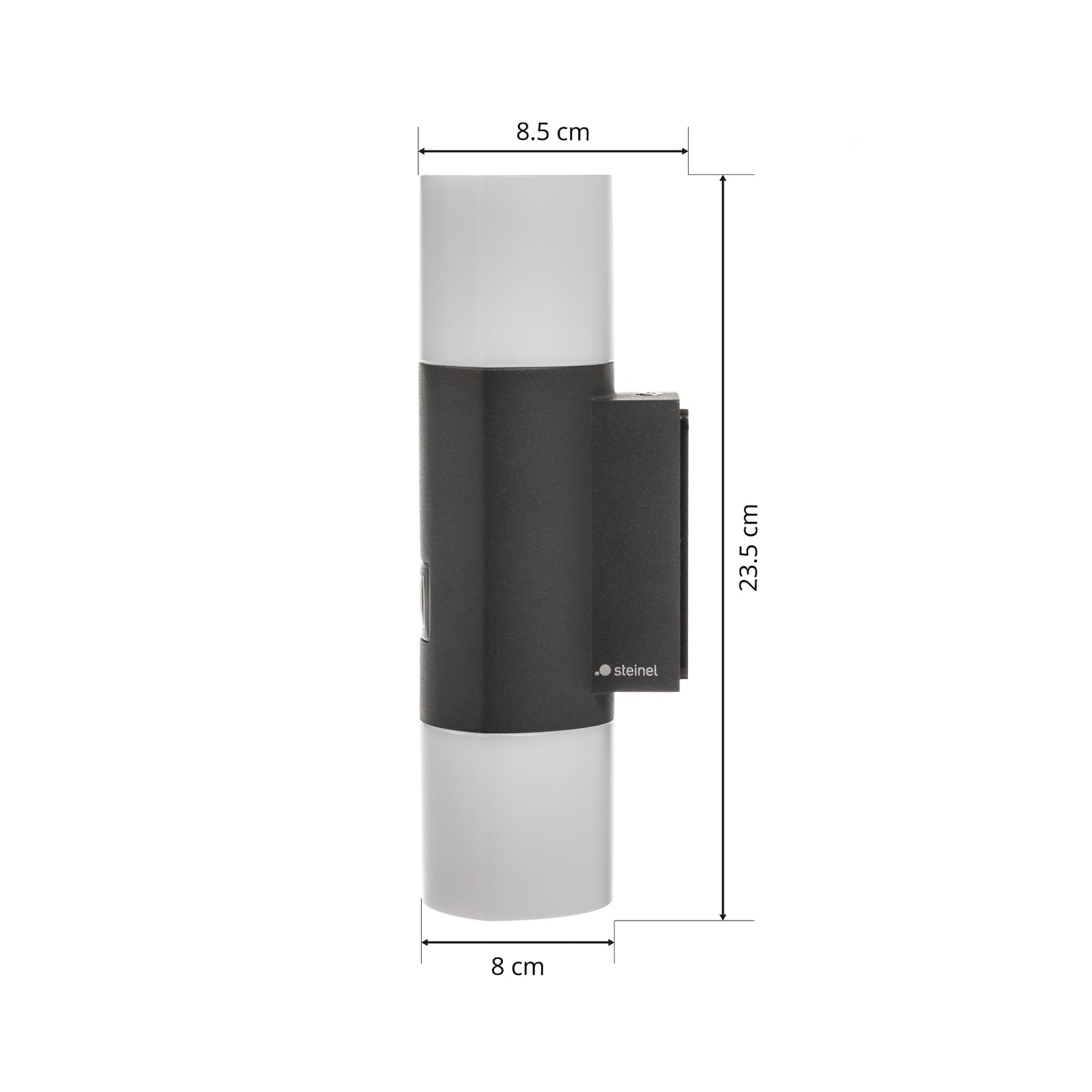 LED utevegglampe L 910 S med bevegelsessensor antrasitt IP44 med bevegelsessensor synlig