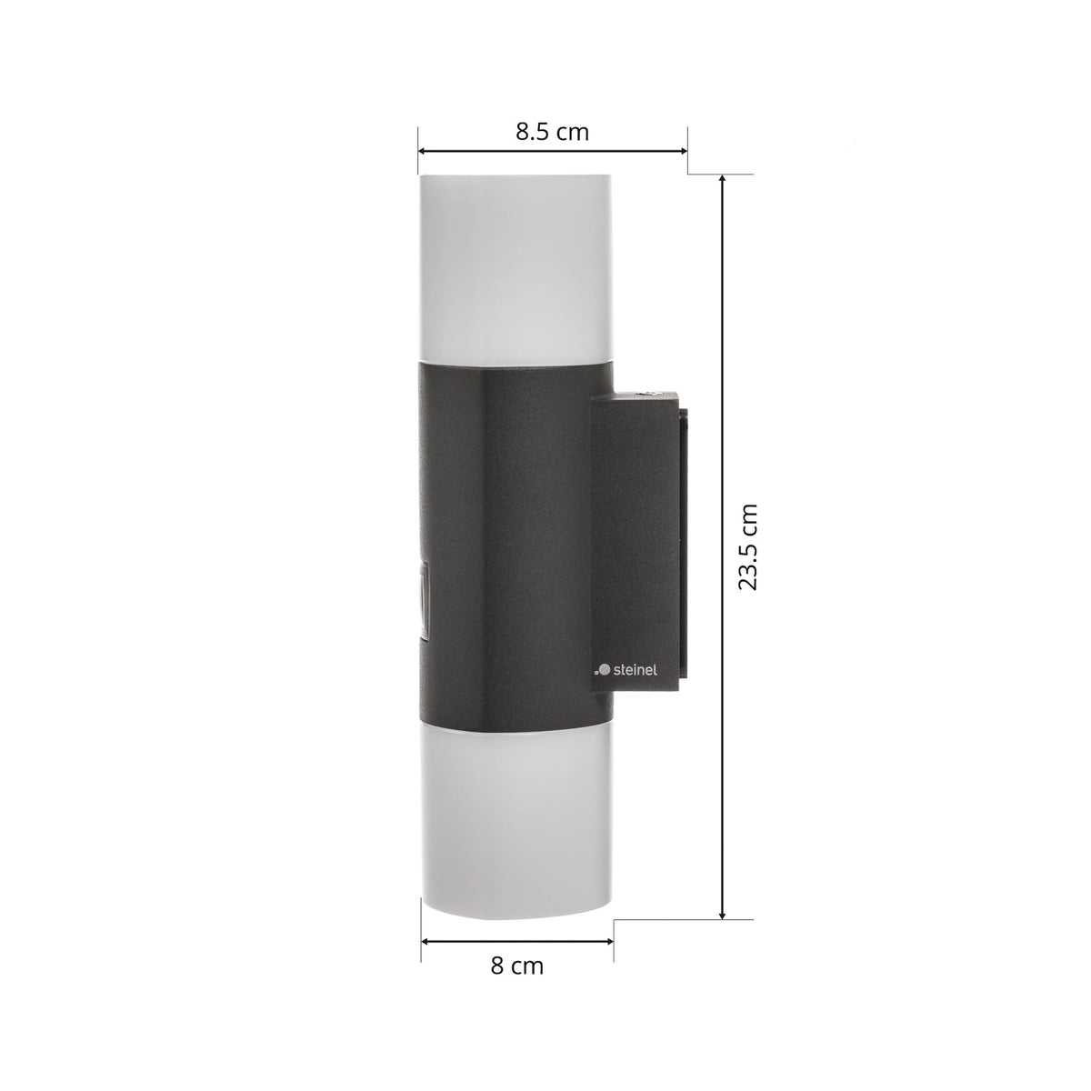 LED utevegglampe L 910 S med bevegelsessensor antrasitt IP44 med bevegelsessensor synlig