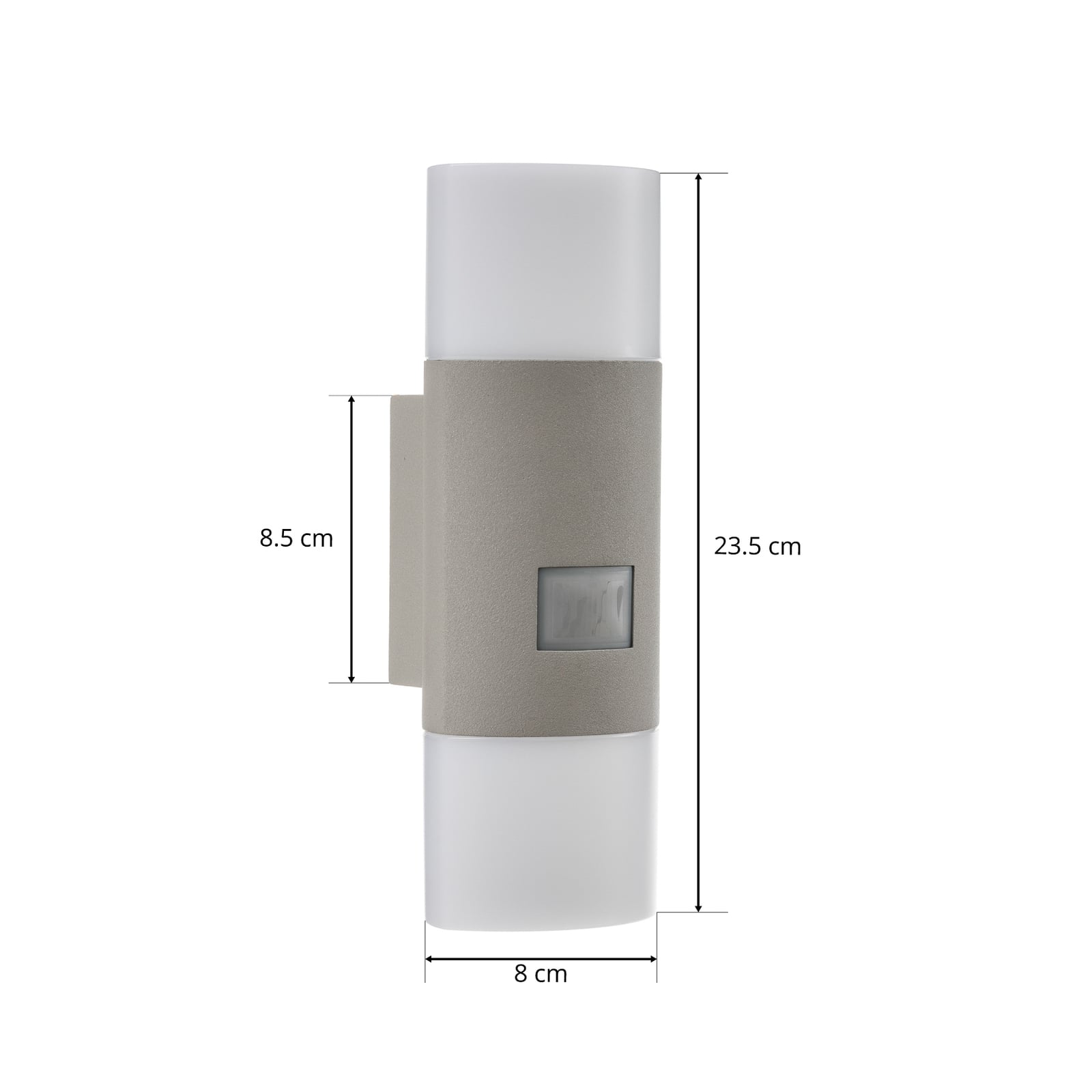 LED utevegglampe L 910 S med bevegelsessensor sølv installasjon