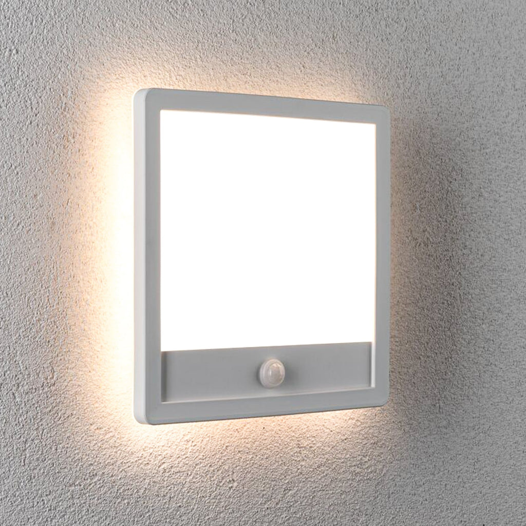 Detaljbilde av bevegelsessensor på LED utevegglampe Lamina hvit Paulmann