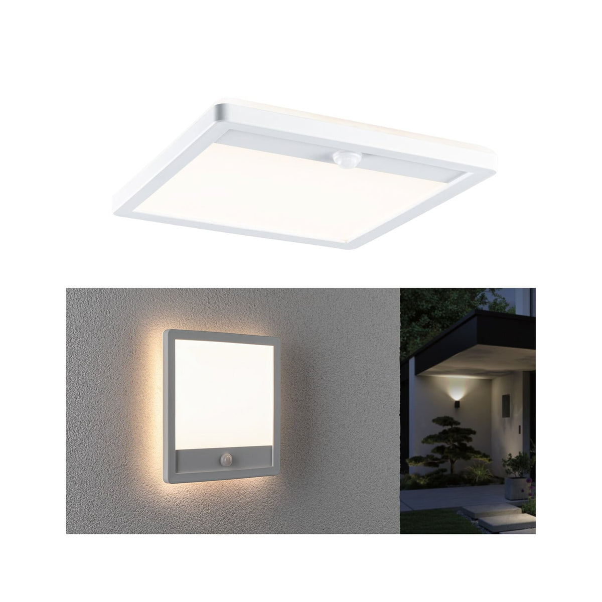 Montert LED utevegglampe Lamina med bevegelsessensor hvit Paulmann ute