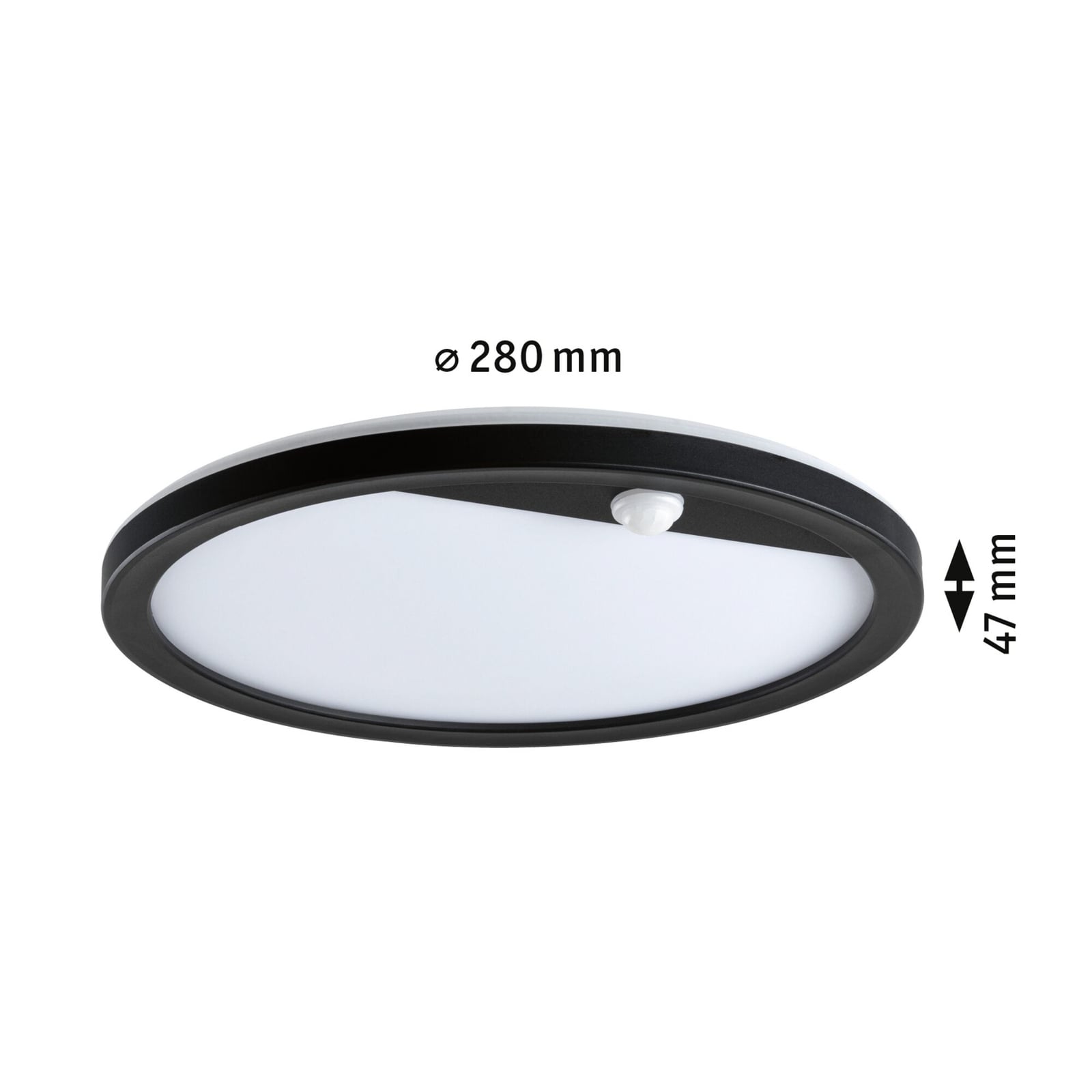 LED utevegglampe Lamina rund med bevegelsessensor detalj