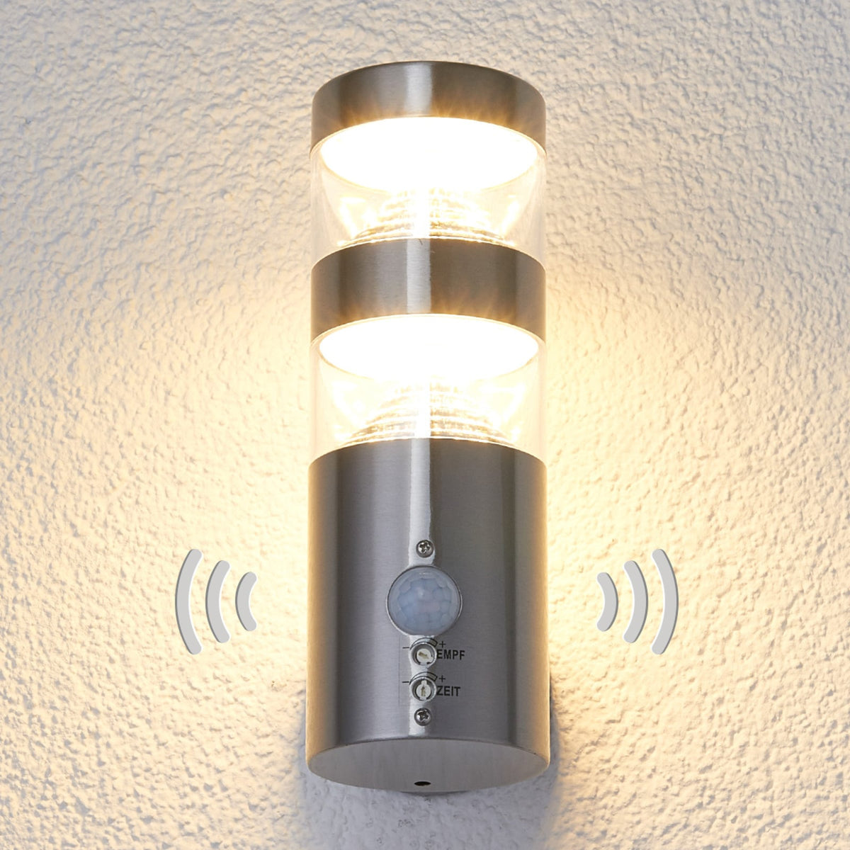LED utevegglampe Lanea med bevegelsessensor detalj