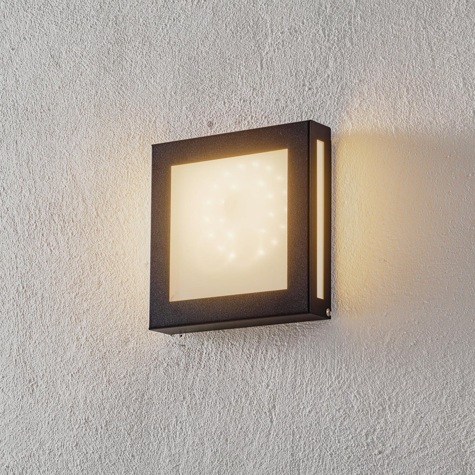 LED utevegglampe Legendo Mini rustfritt stål opalglass IP44 forfra