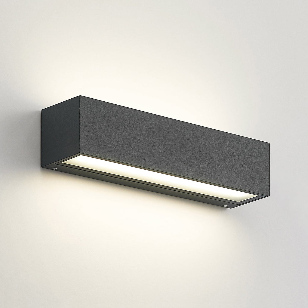 Nærbilde av LED utevegglampe Lengo 2-lys antrasitt 25 cm