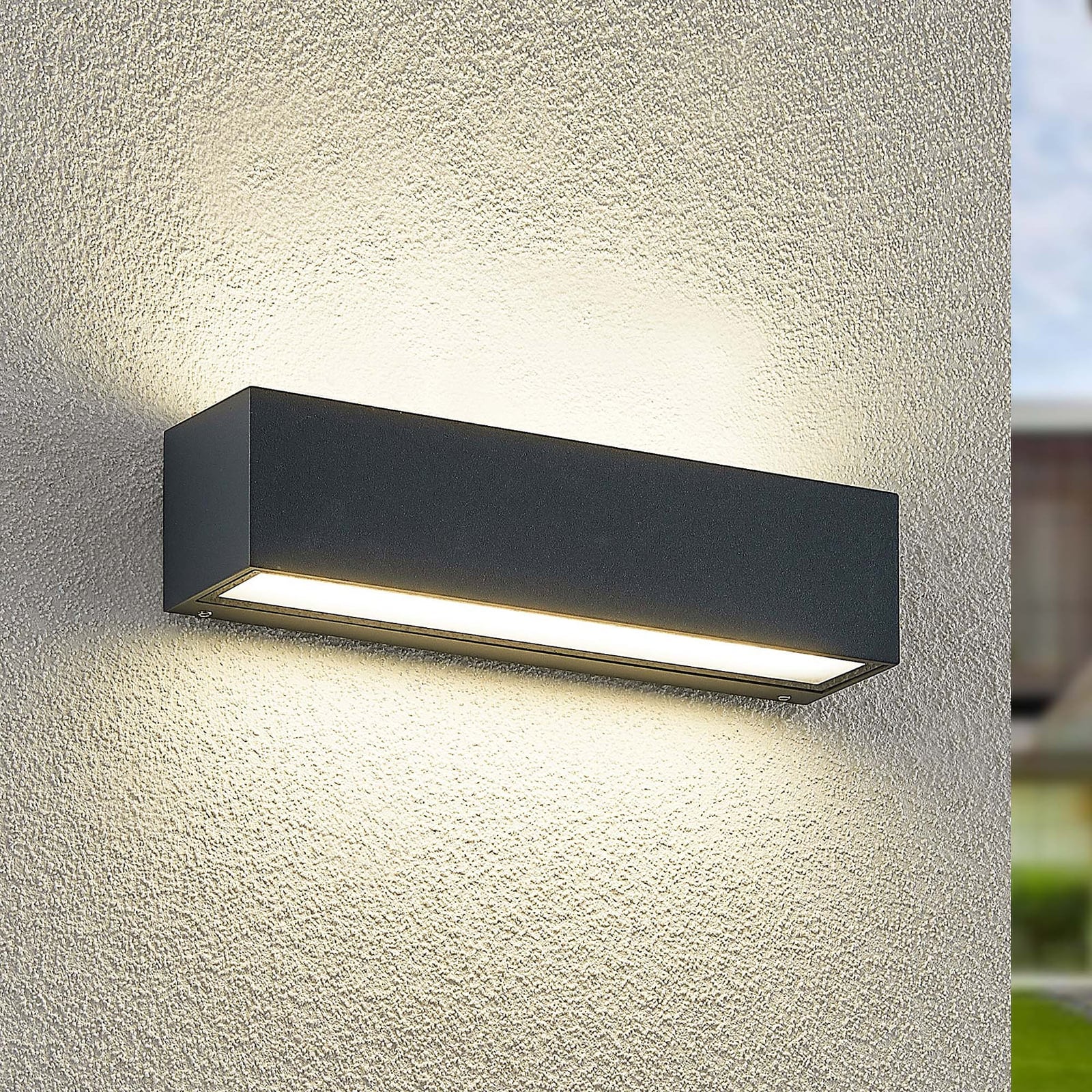 LED utevegglampe Lengo 2-lys antrasitt 25 cm forside