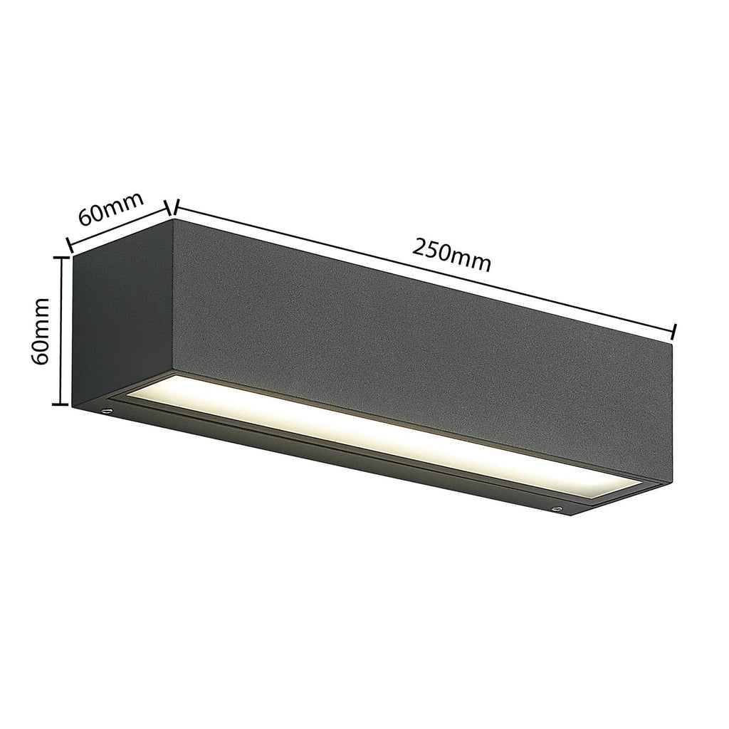 Montert LED utevegglampe Lengo 2-lys antrasitt 25 cm på husvegg