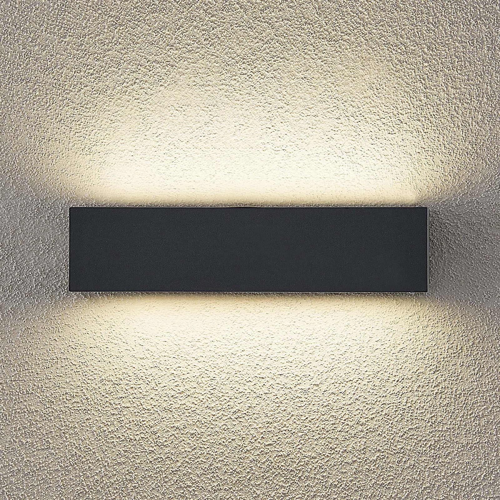 Sideprofil av LED utevegglampe Lengo 2-lys antrasitt 25 cm