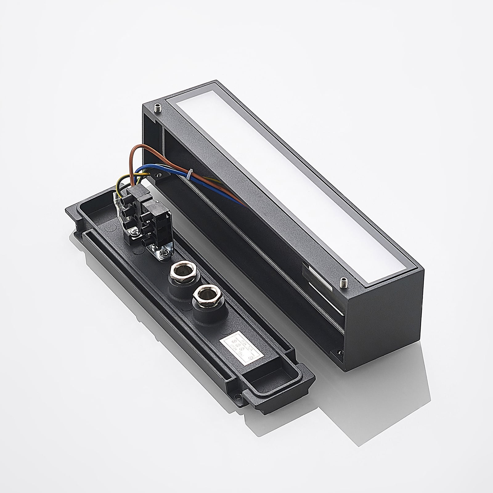 LED utevegglampe Lengo 25 cm antrasitt CCT IP65 sideprofil