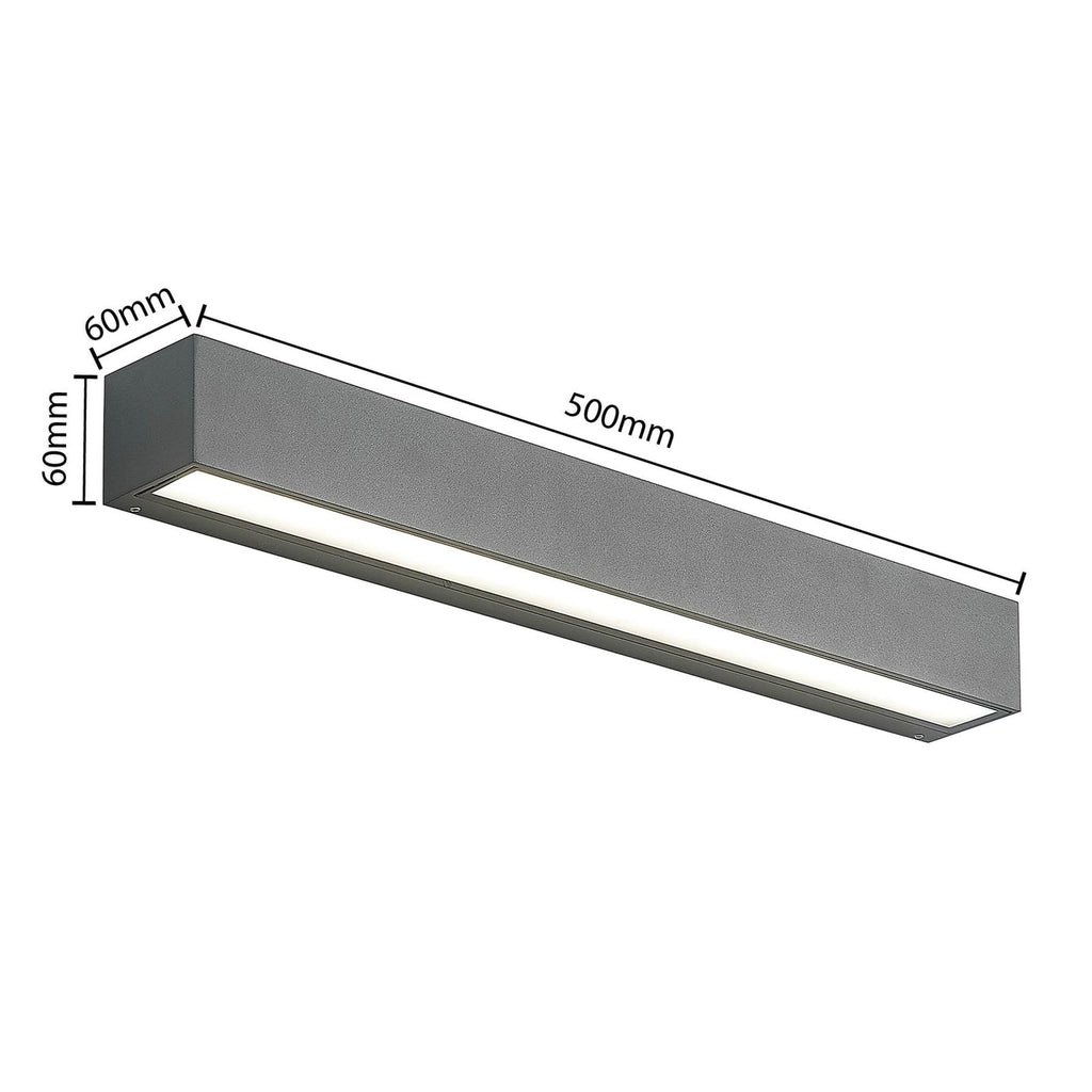 LED utevegglampe Lengo 50 cm antrasitt CCT IP65 montert på vegg