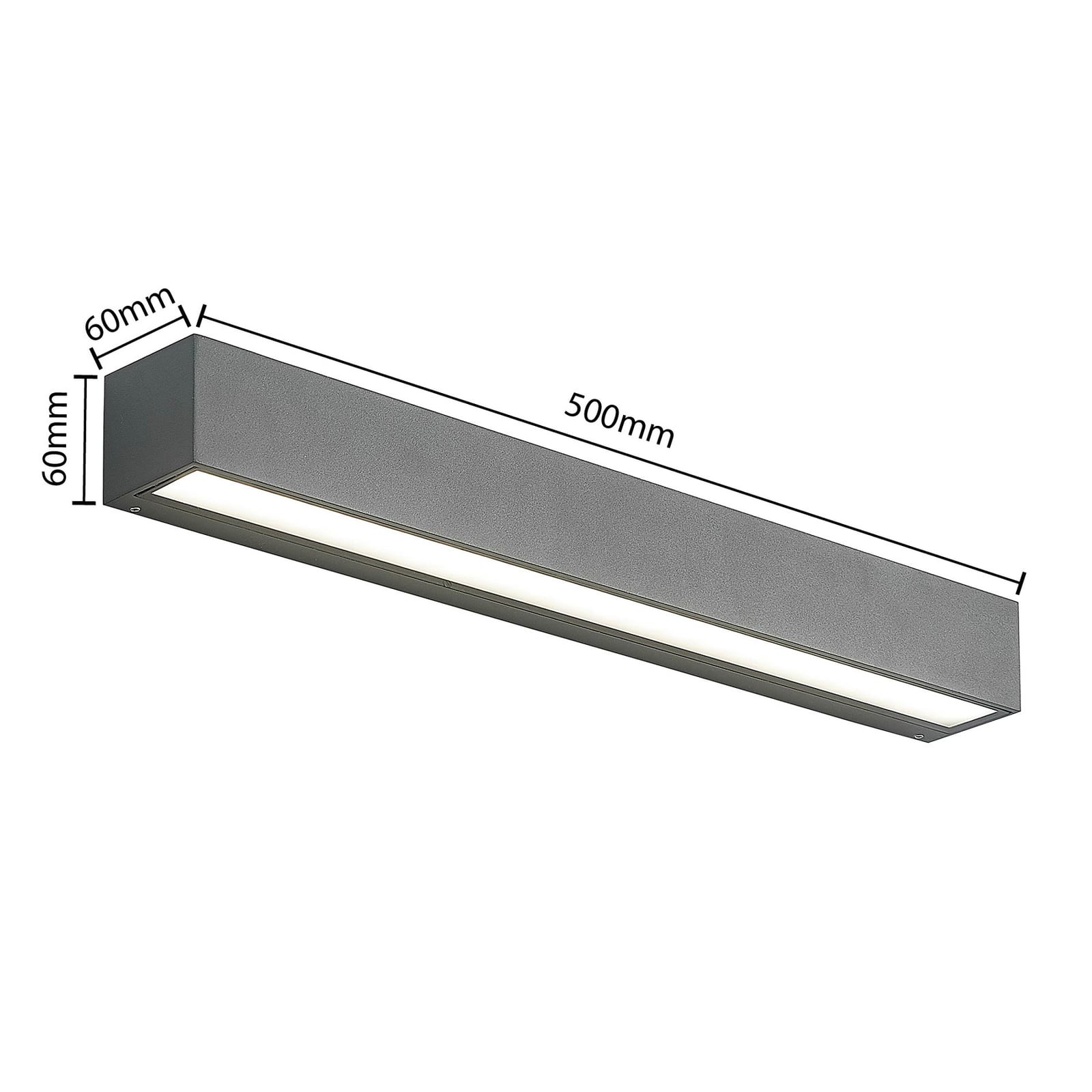 LED utevegglampe Lengo 50 cm antrasitt CCT IP65 montert på vegg