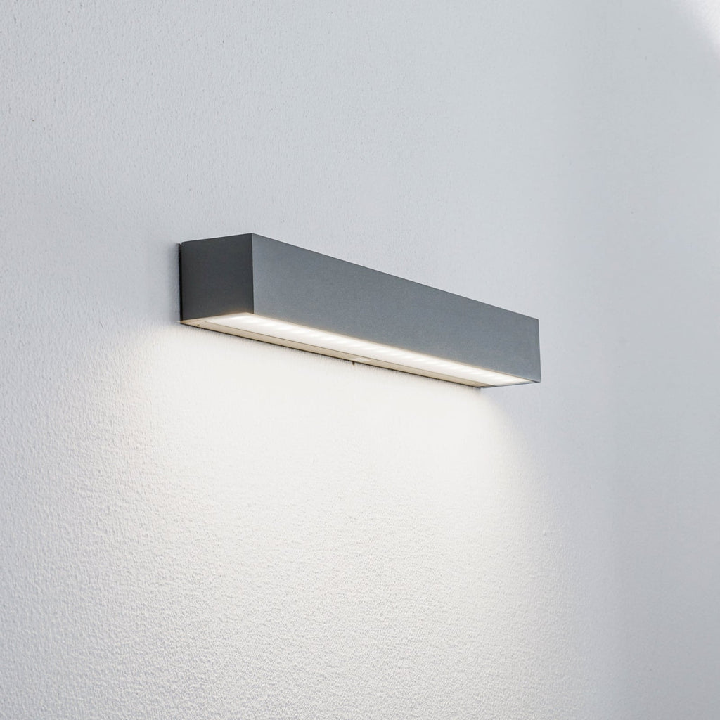 LED utevegglampe Lengo aluminium grå 50 cm forfra