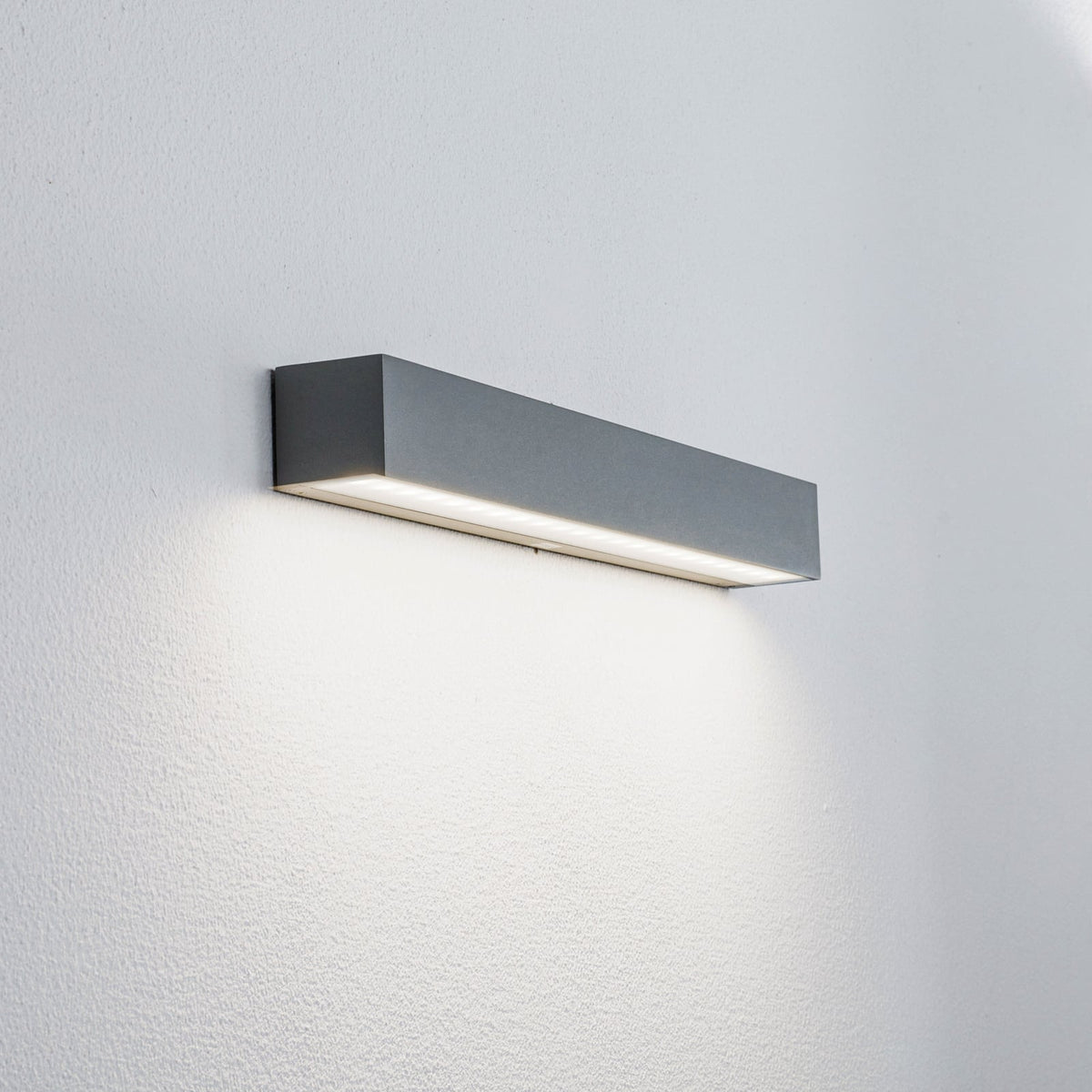 LED utevegglampe Lengo aluminium grå 50 cm forfra