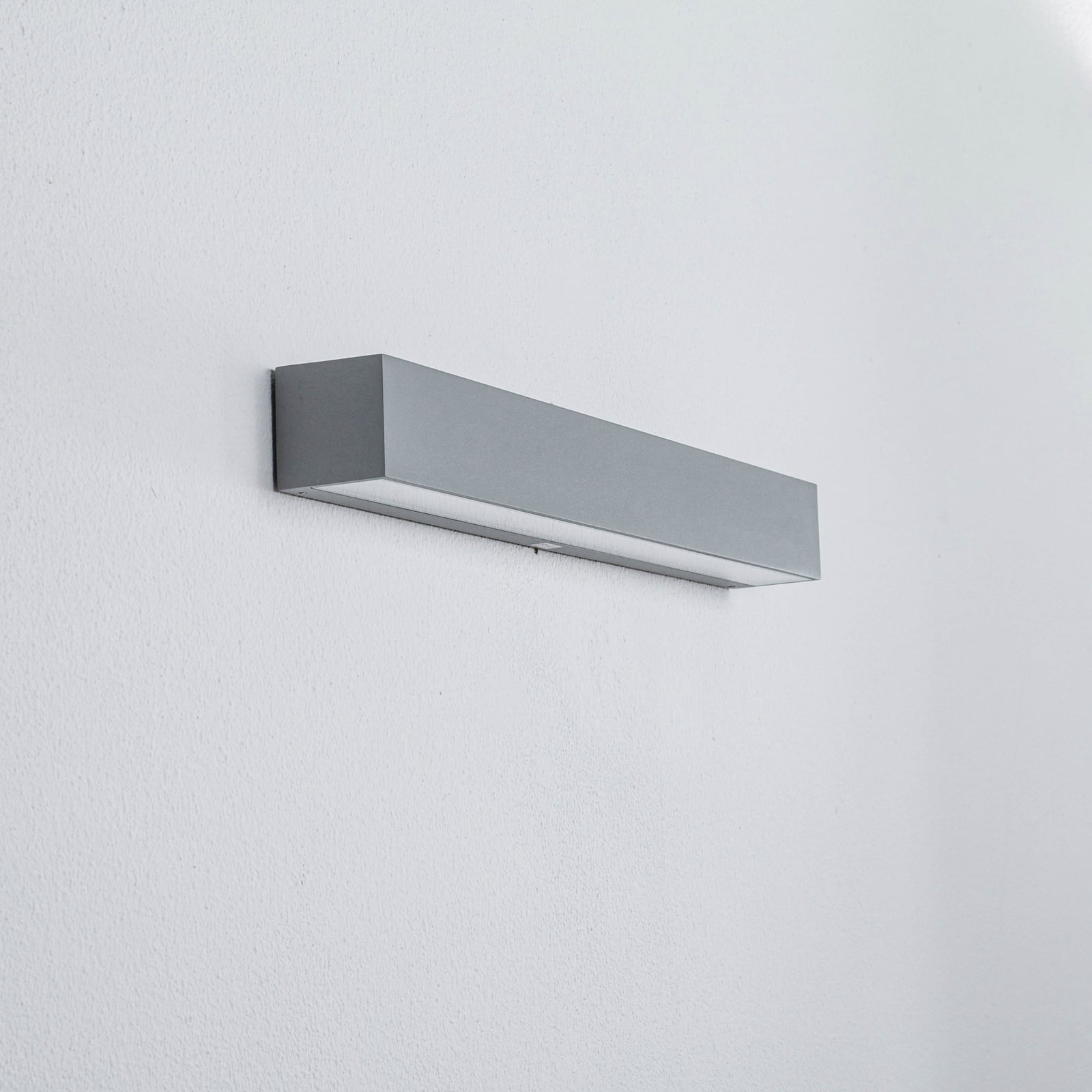 LED utevegglampe Lengo aluminium grå 50 cm bakside