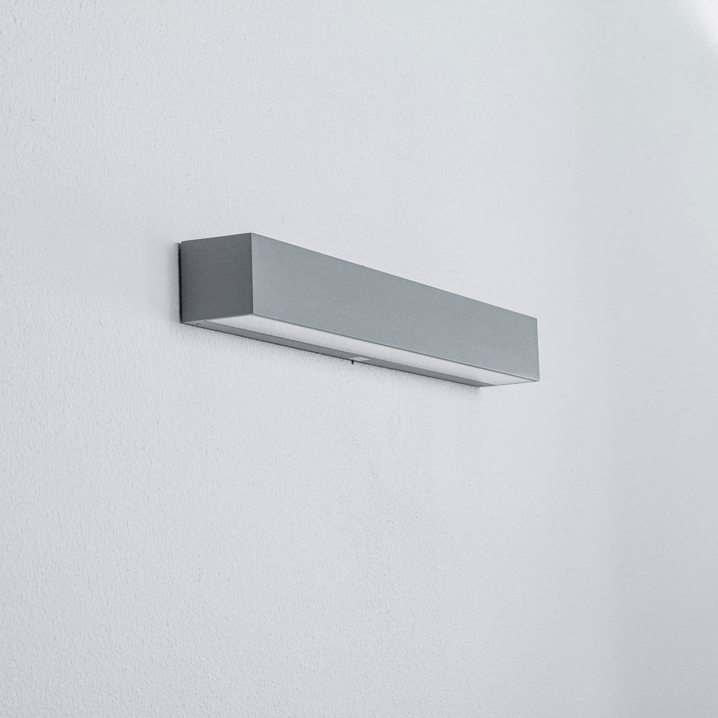 LED utevegglampe Lengo aluminium grå 50 cm bakside
