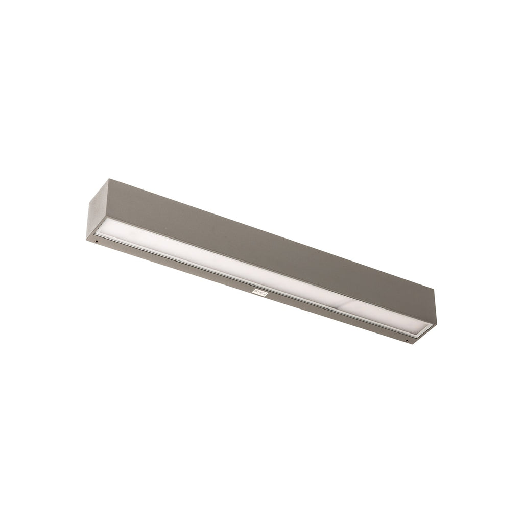 LED utevegglampe Lengo aluminium grå 50 cm detalj av glass
