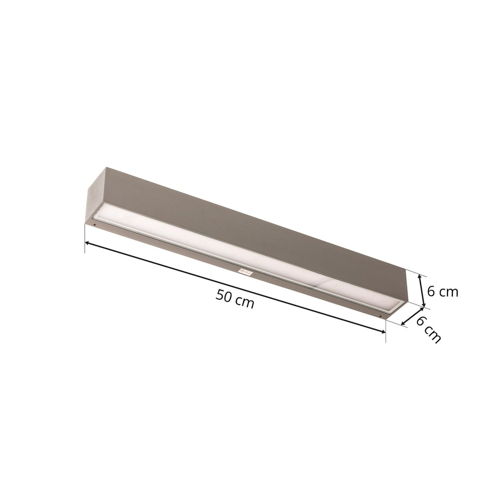 LED utevegglampe Lengo aluminium grå 50 cm installasjonsdetalj