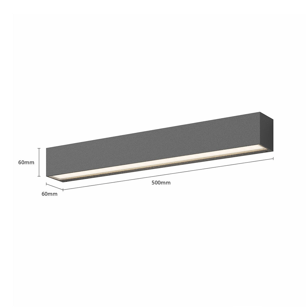 LED utevegglampe Lengo opp/ned antrasitt 50 cm detalj