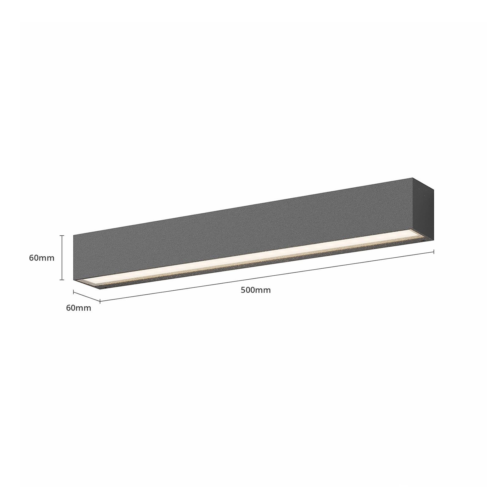 LED utevegglampe Lengo opp/ned antrasitt 50 cm detalj
