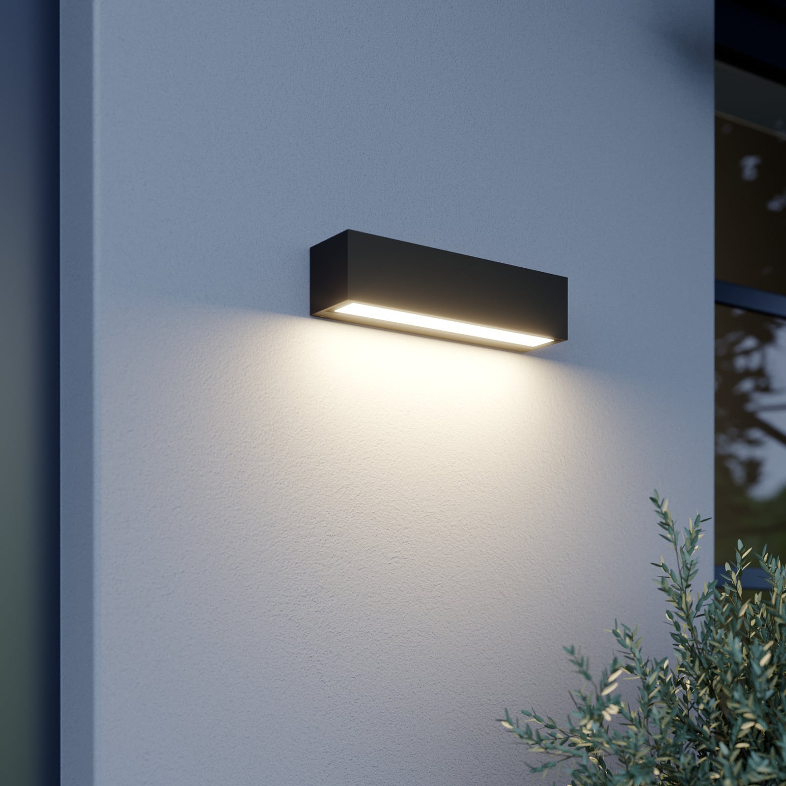 LED utevegglampe Lengo antrasitt bakside