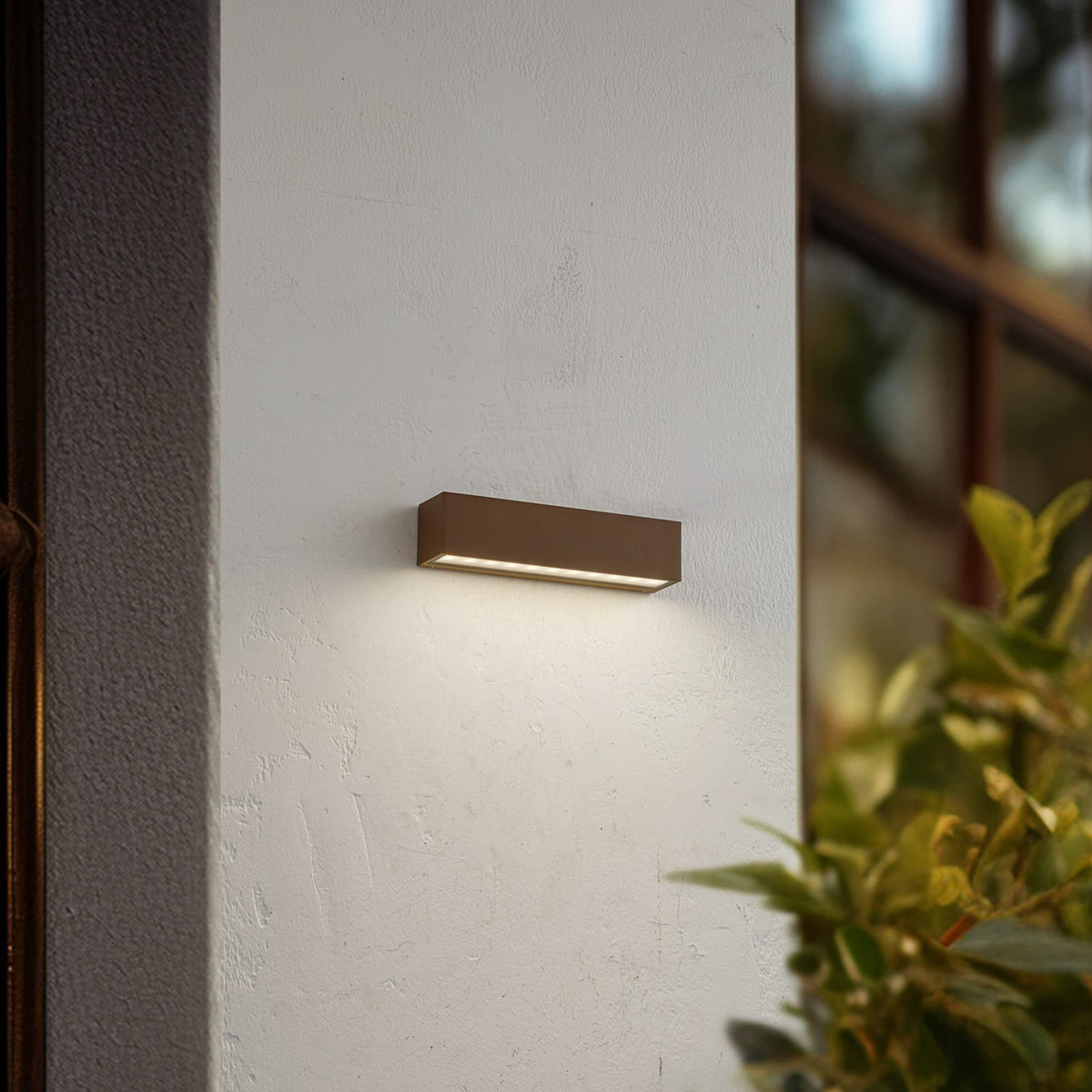 LED utevegglampe Lengo brun bakside