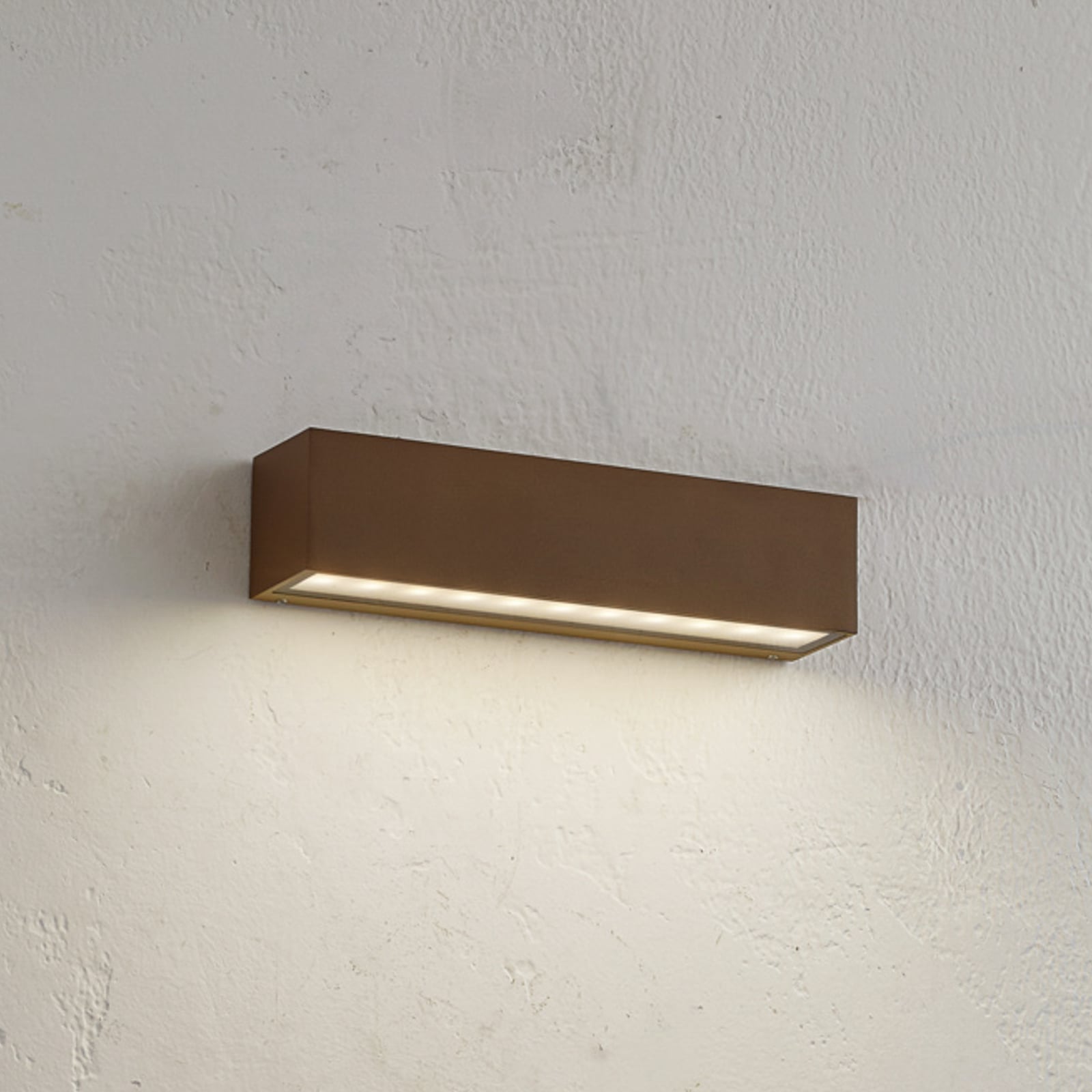 LED utevegglampe Lengo brun forfra