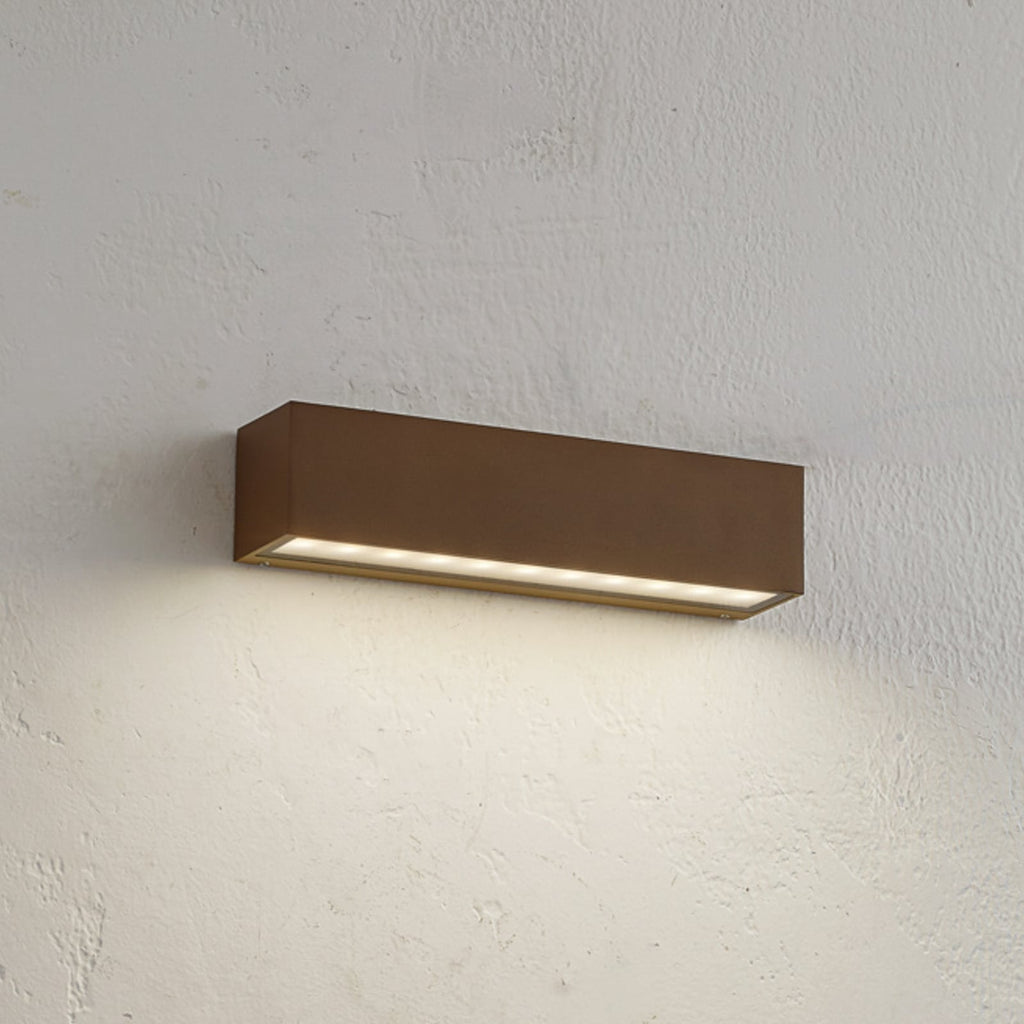 LED utevegglampe Lengo brun forfra