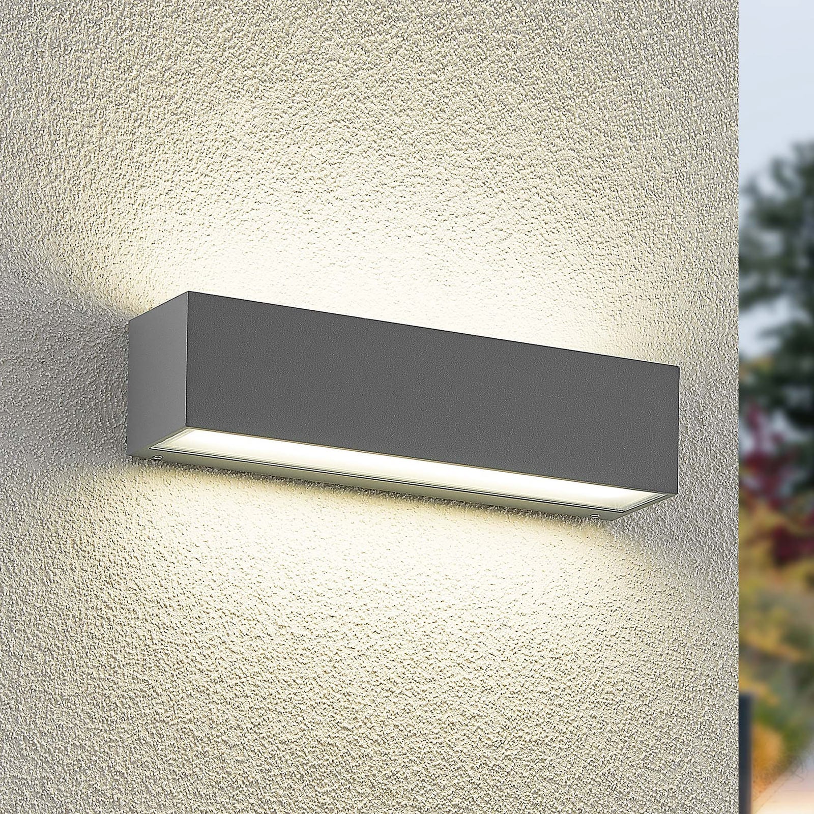 LED utevegglampe Lengo grå forfra
