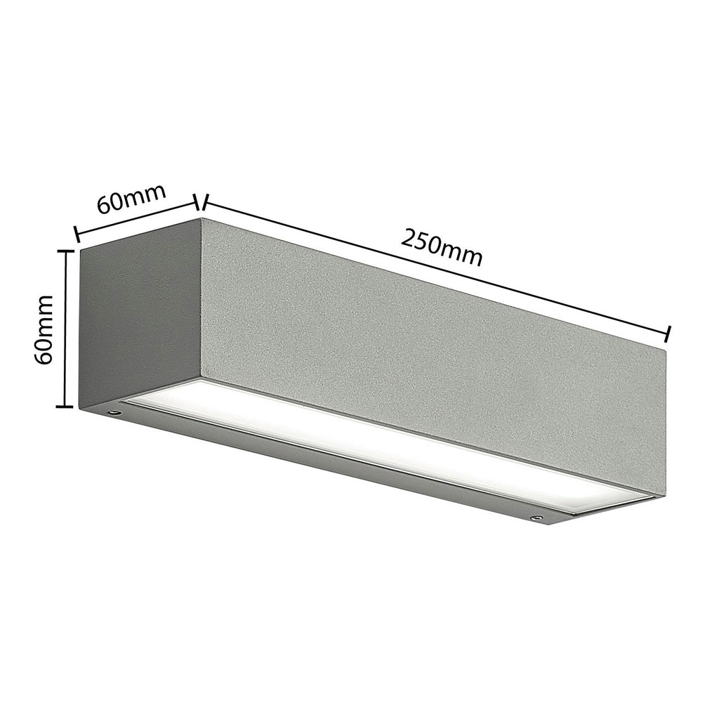 LED utevegglampe Lengo grå montert utendørs