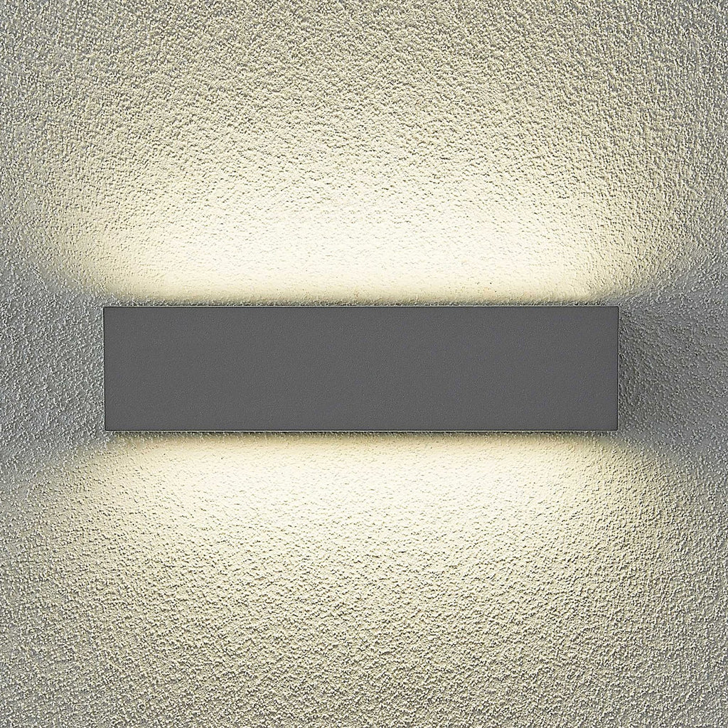 LED utevegglampe Lengo grå lys oppover