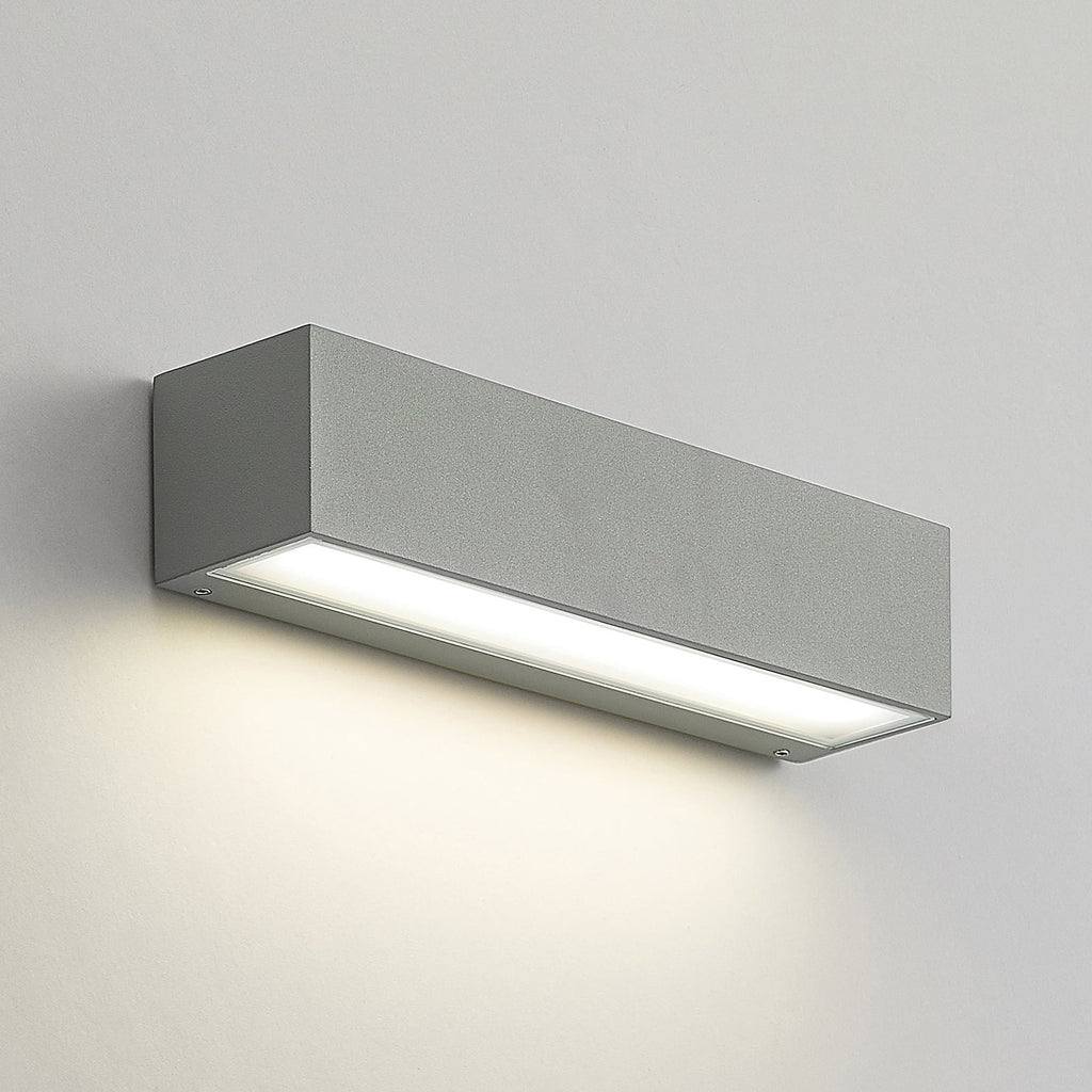 LED utevegglampe Lengo grå aluminium nærbilde