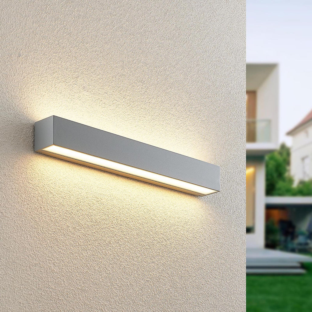 LED utevegglampe Lengo opp og ned sølv 50 cm forfra