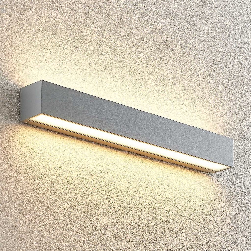 LED utevegglampe Lengo opp og ned sølv 50 cm bakside