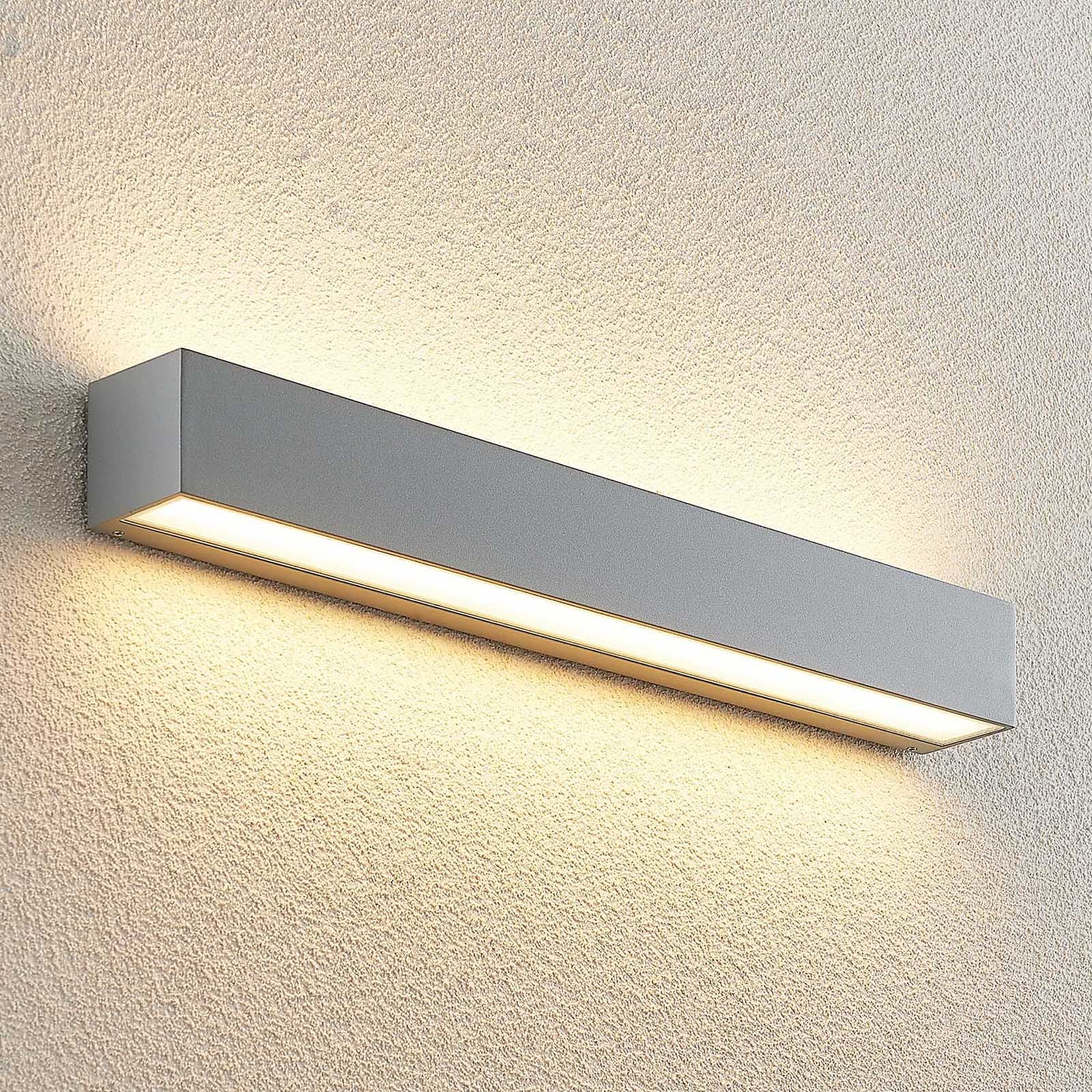 LED utevegglampe Lengo opp og ned sølv 50 cm bakside