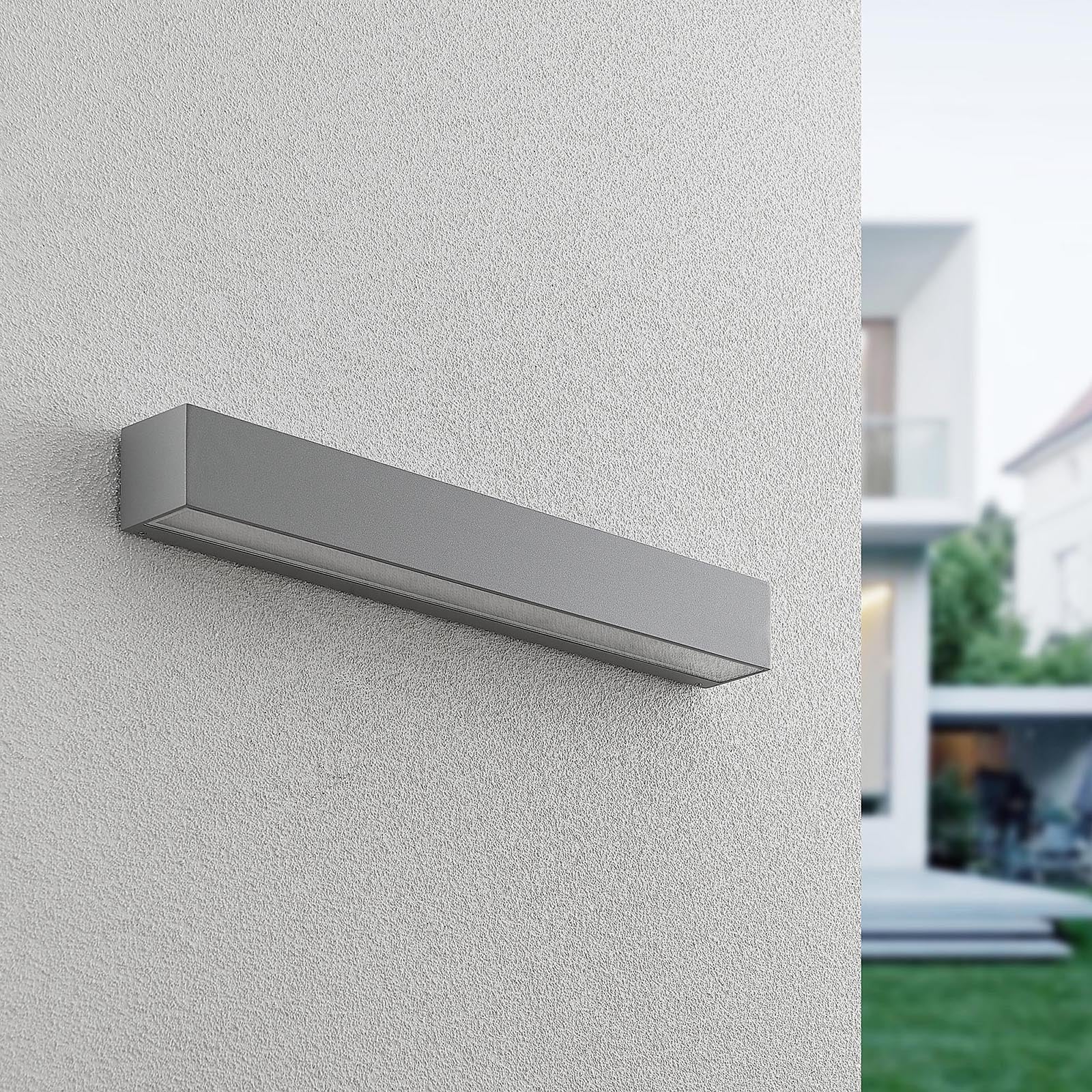 LED utevegglampe Lengo opp og ned sølv 50 cm detalj