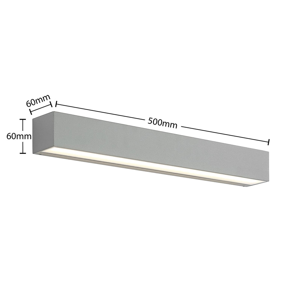 LED utevegglampe Lengo opp og ned sølv 50 cm lysbilde
